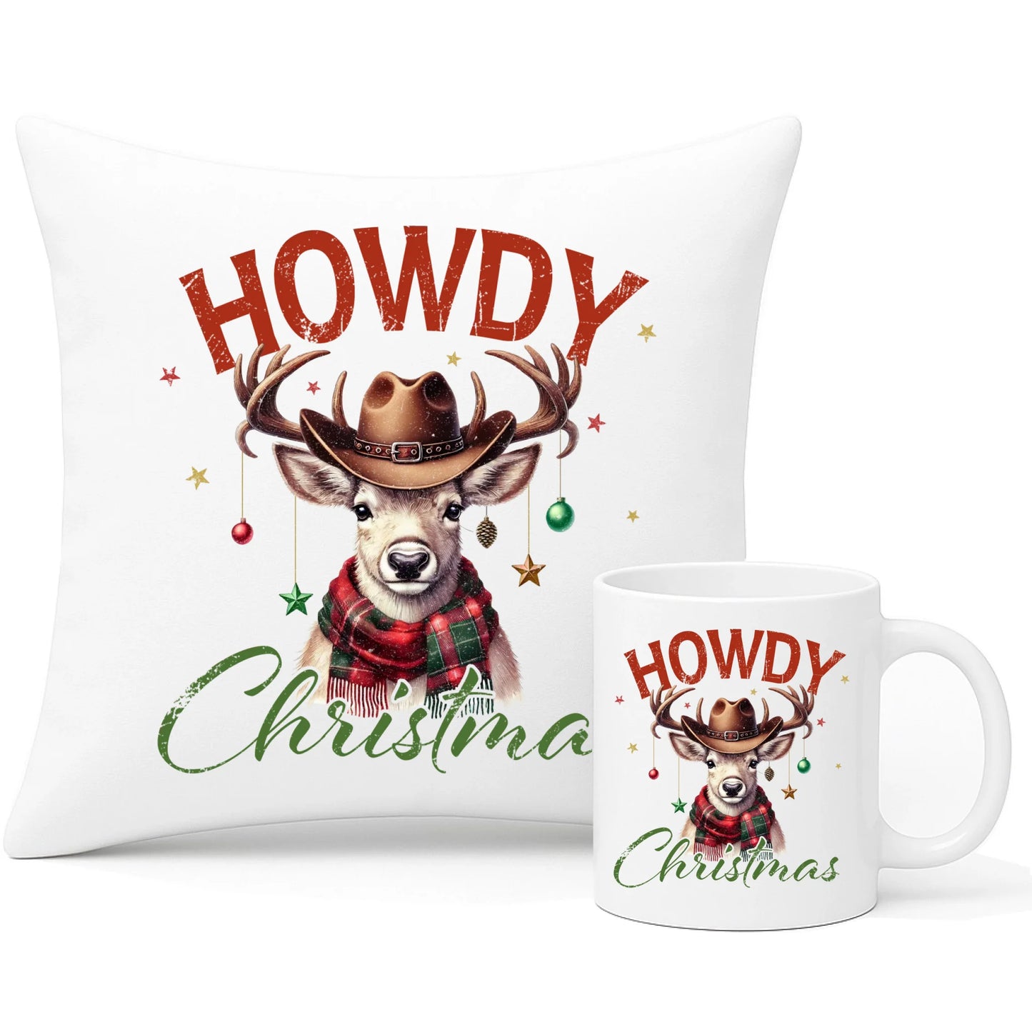 Zestaw poduszka i kubek świąteczny - Howdy Christmas BN54 - StoryCups.pl