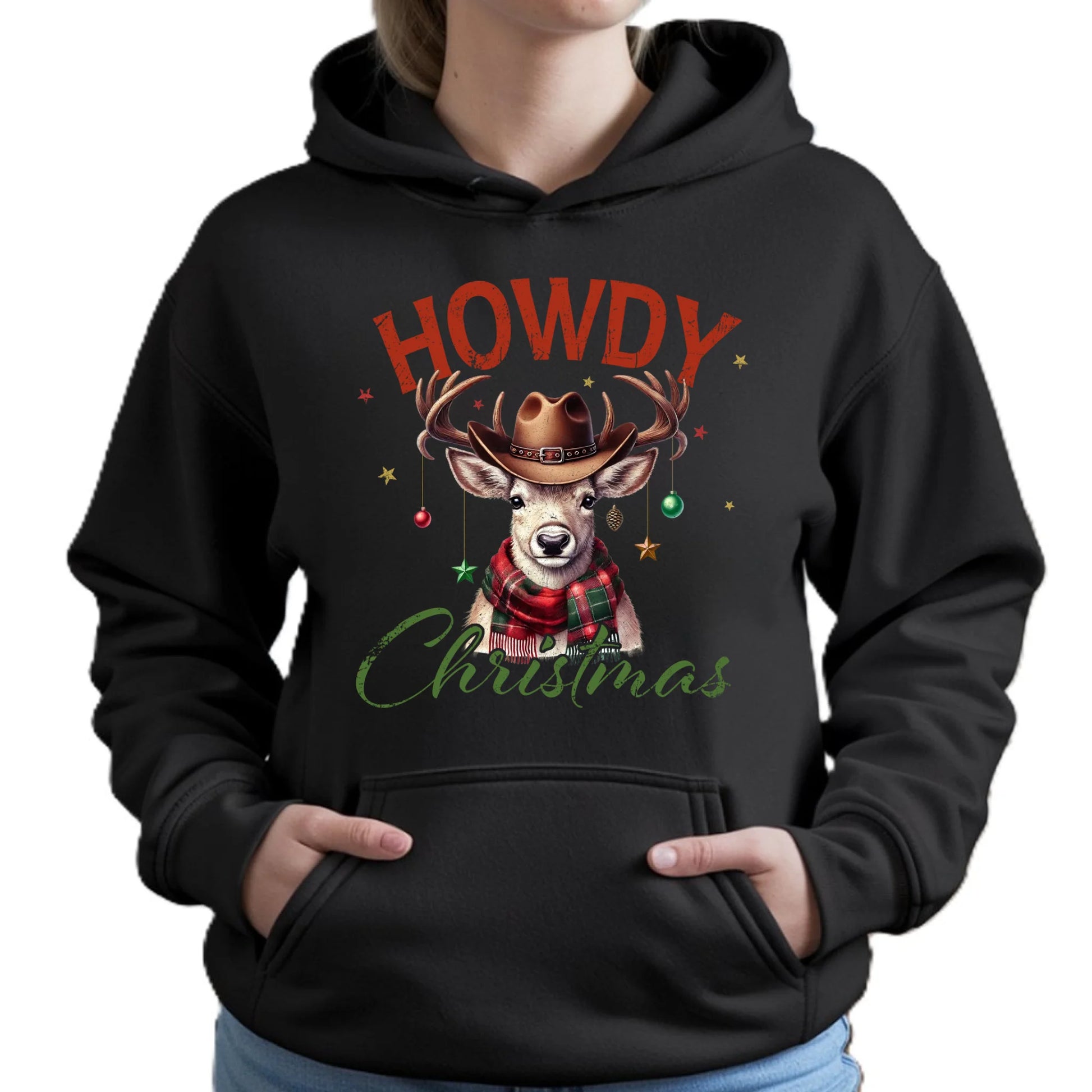 Bluza damska z kapturem świąteczna - Howdy Christmas BN54 - StoryCups.pl