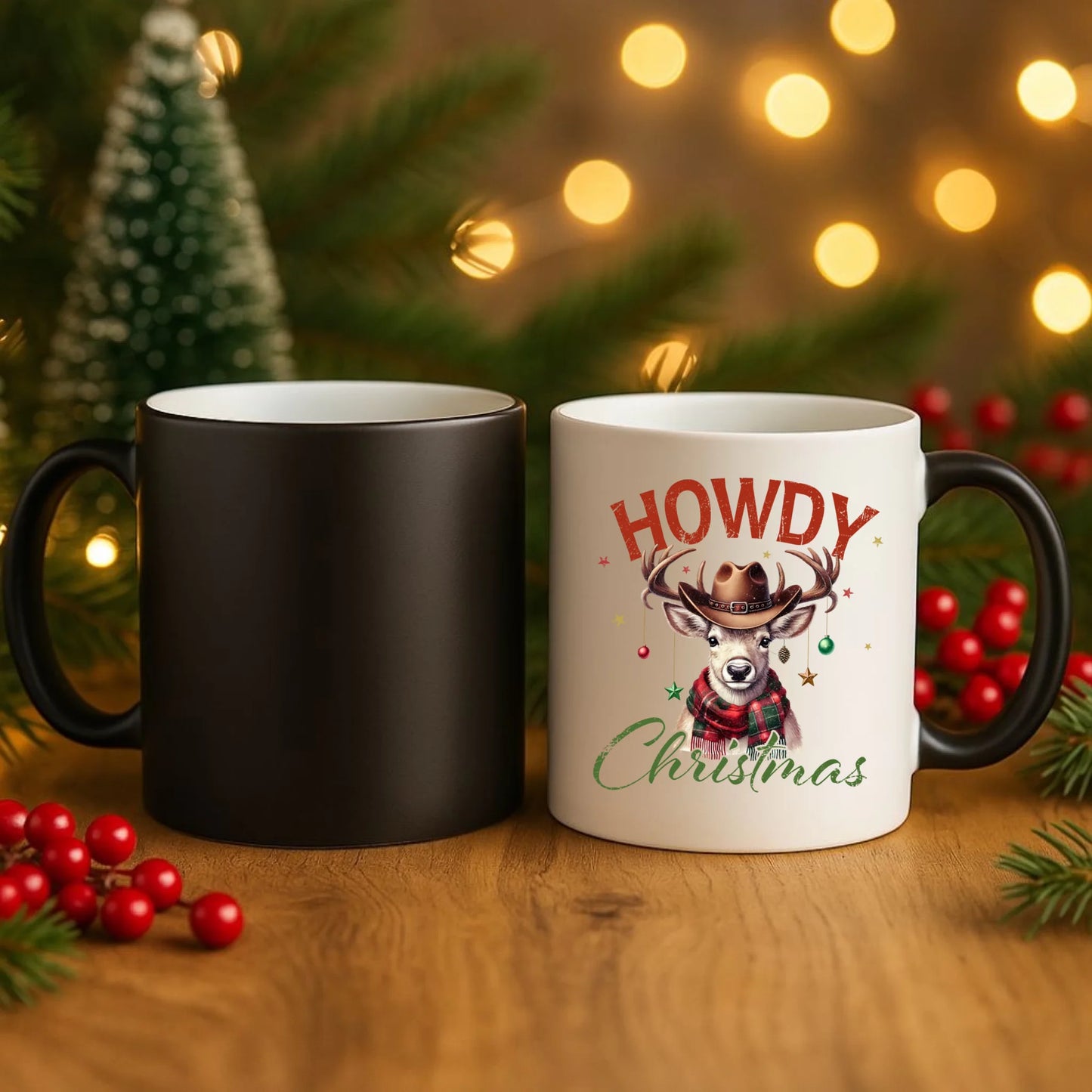 Kubek magiczny świąteczny - Howdy Christmas BN54 - StoryCups.pl