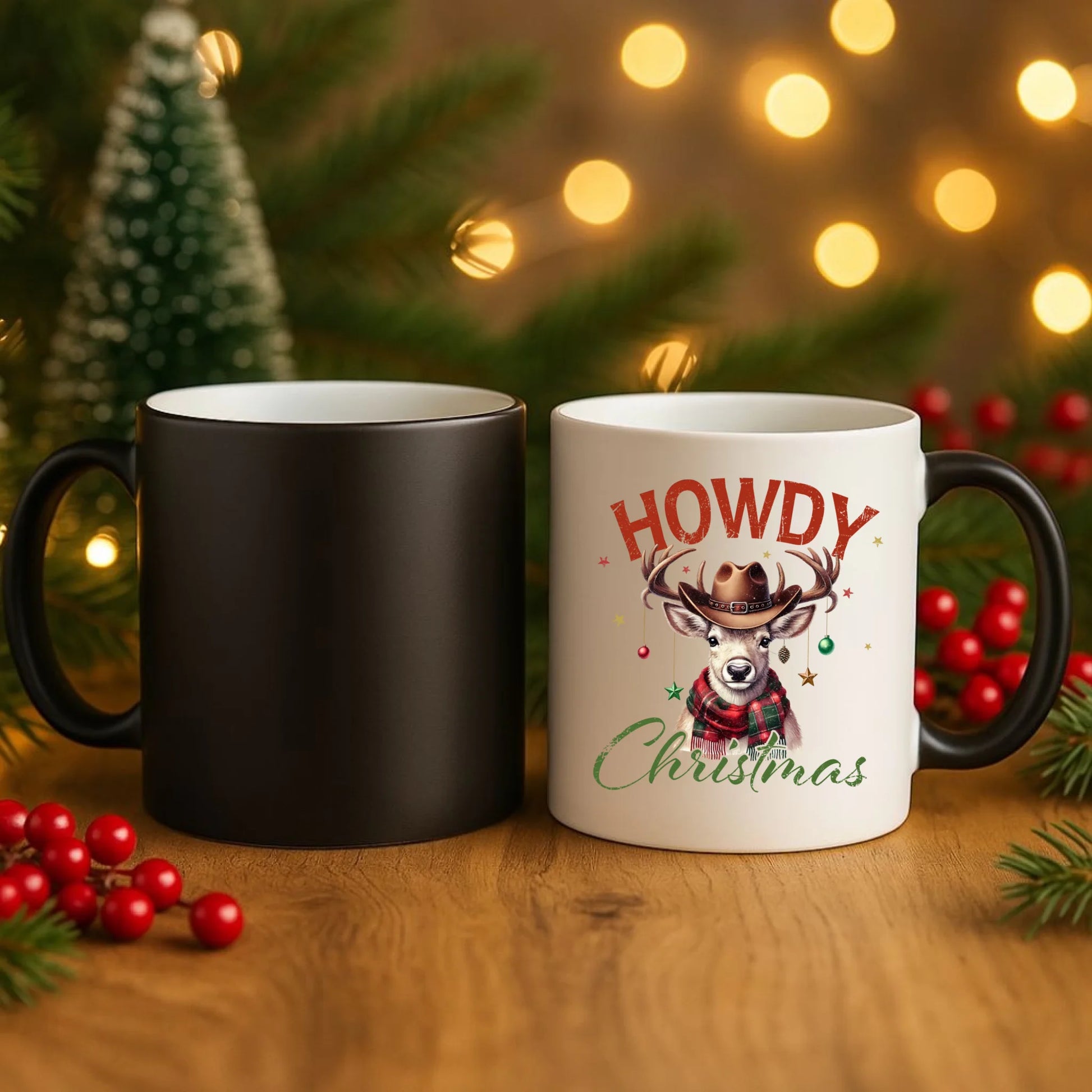 Kubek magiczny świąteczny - Howdy Christmas BN54 - StoryCups.pl