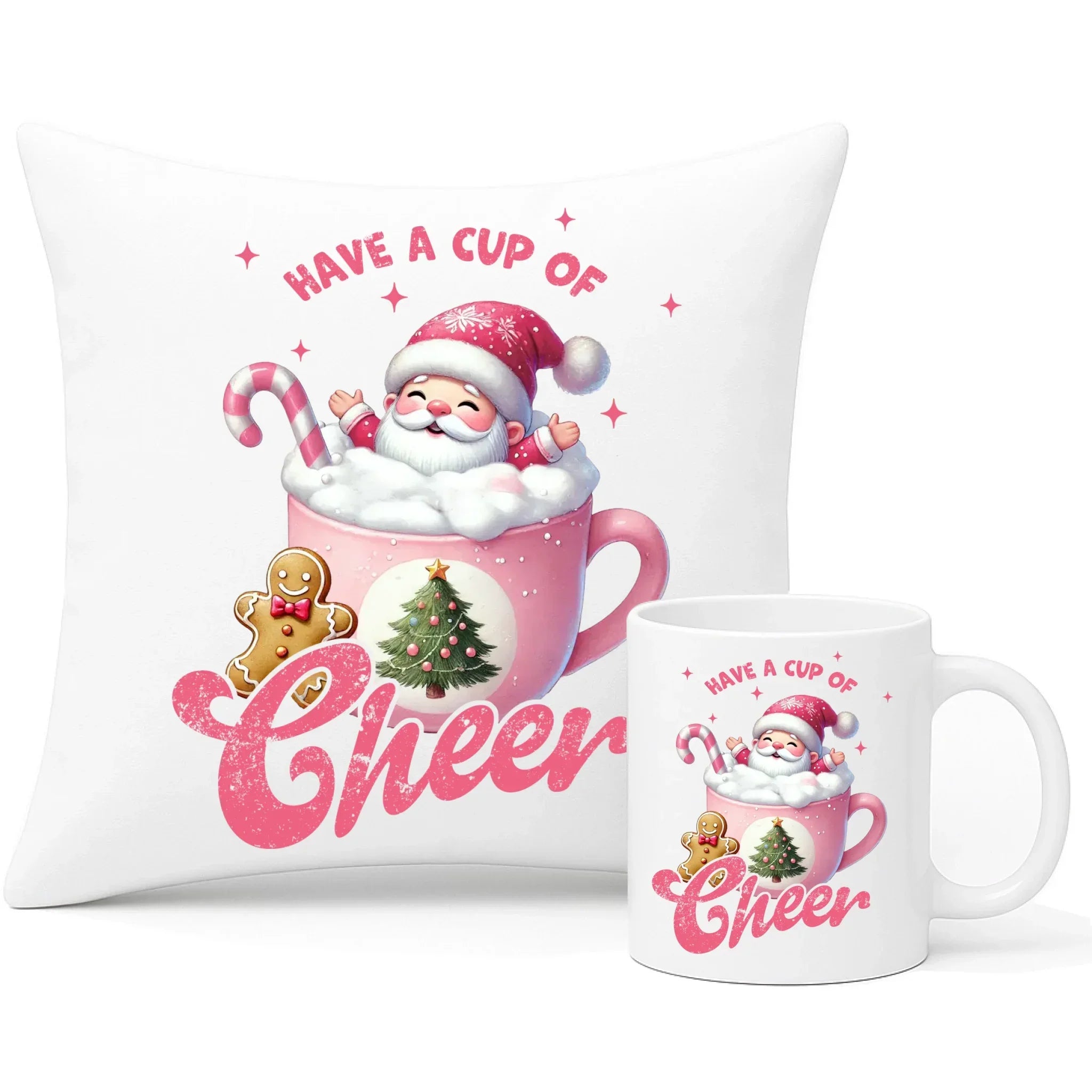 Zestaw poduszka i kubek świąteczny - Have a cup of cheer BN53 - StoryCups.pl