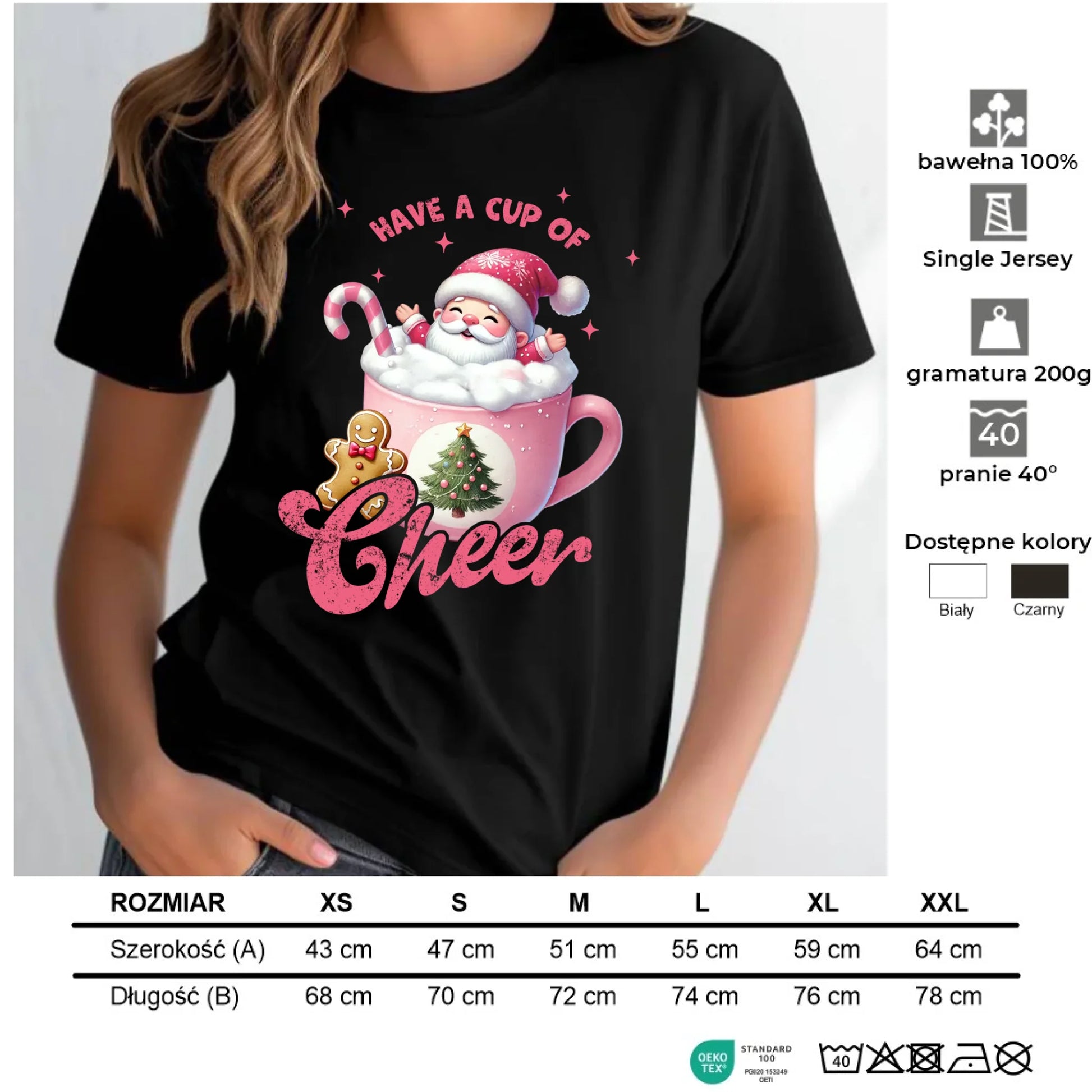 Koszulka damska świąteczna - Have a cup of cheer BN53 - StoryCups.pl