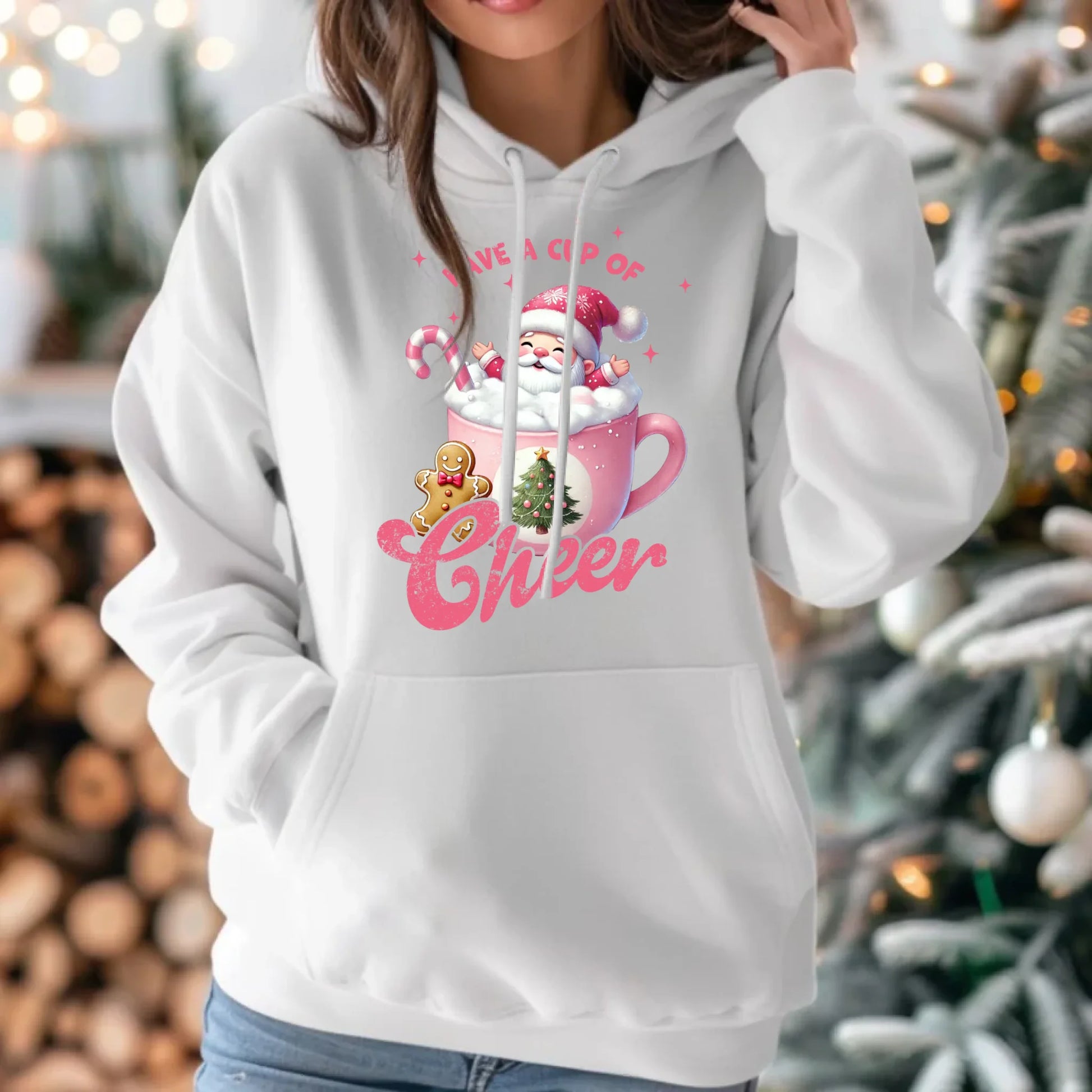 Bluza damska z kapturem świąteczna - Have a cup of cheer BN53 - StoryCups.pl