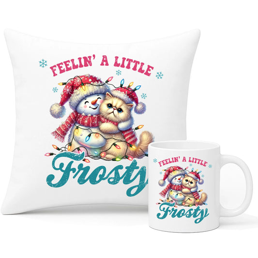 Zestaw poduszka i kubek świąteczny - Feelin' a little frosty BN52 - StoryCups.pl