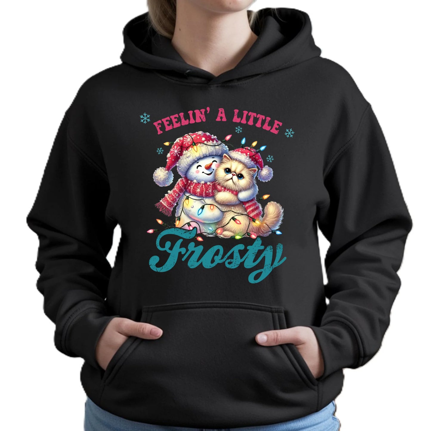 Bluza damska z kapturem świąteczna - Feelin' a little frosty BN52 - StoryCups.pl