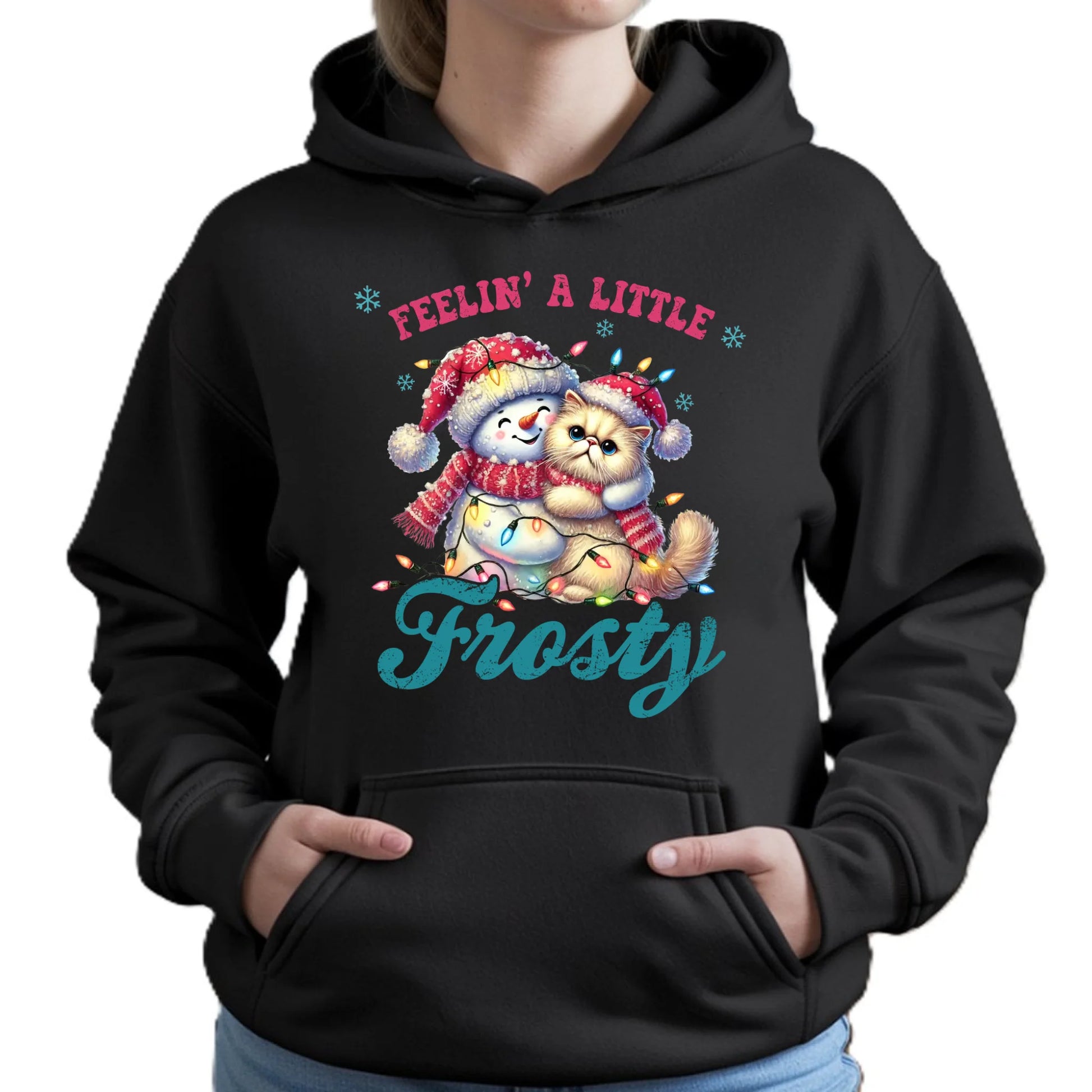 Bluza damska z kapturem świąteczna - Feelin' a little frosty BN52 - StoryCups.pl