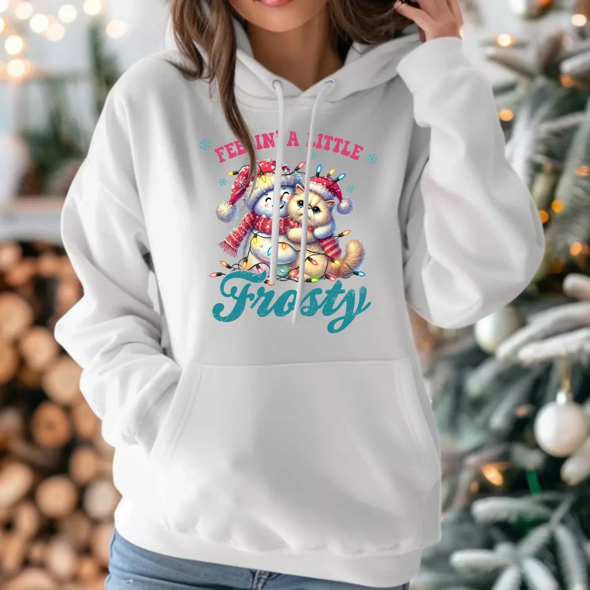 Bluza damska z kapturem świąteczna - Feelin' a little frosty BN52 - StoryCups.pl