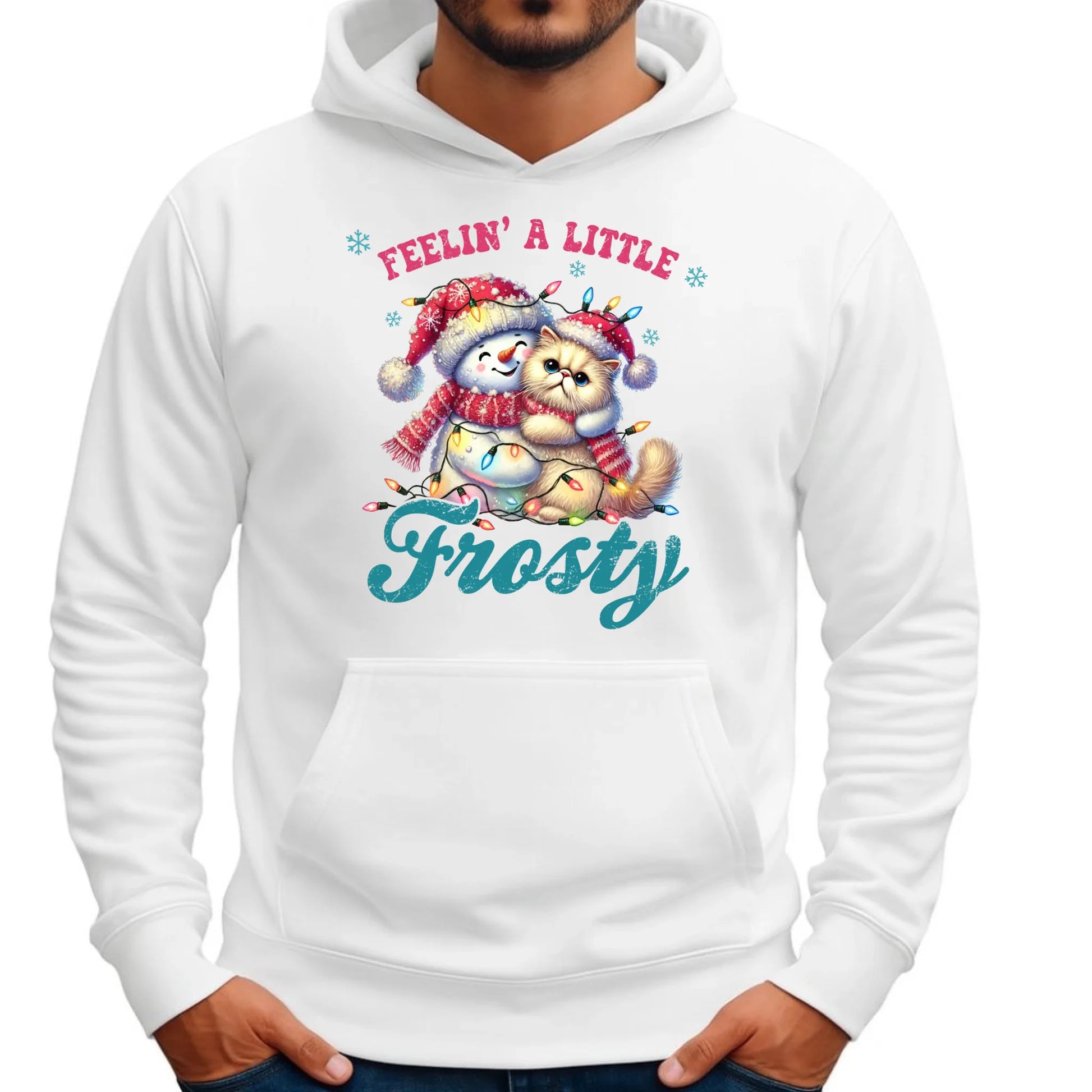 Bluza męska z kapturem świąteczna - Feelin' a little frosty BN52 - StoryCups.pl