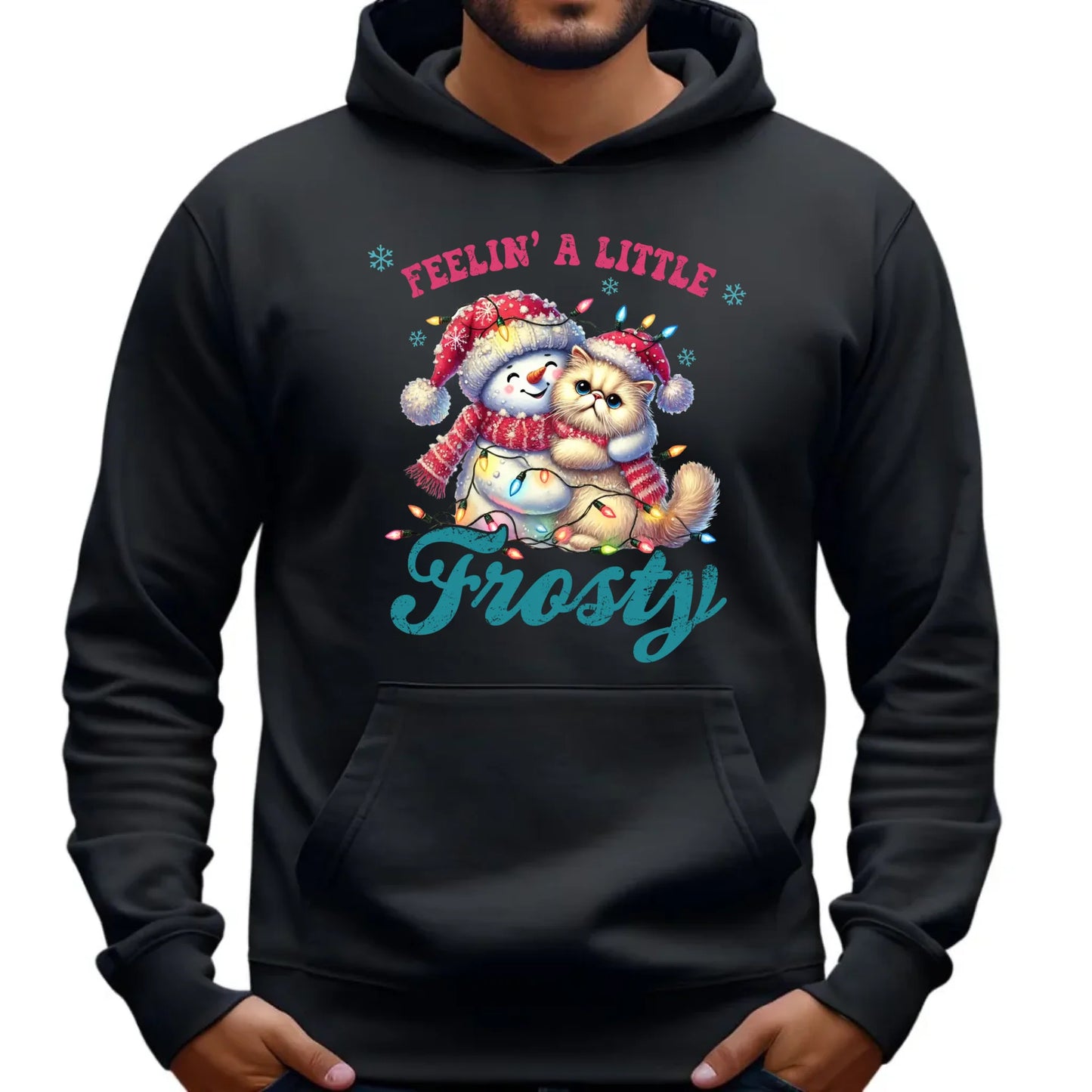 Bluza męska z kapturem świąteczna - Feelin' a little frosty BN52 - StoryCups.pl