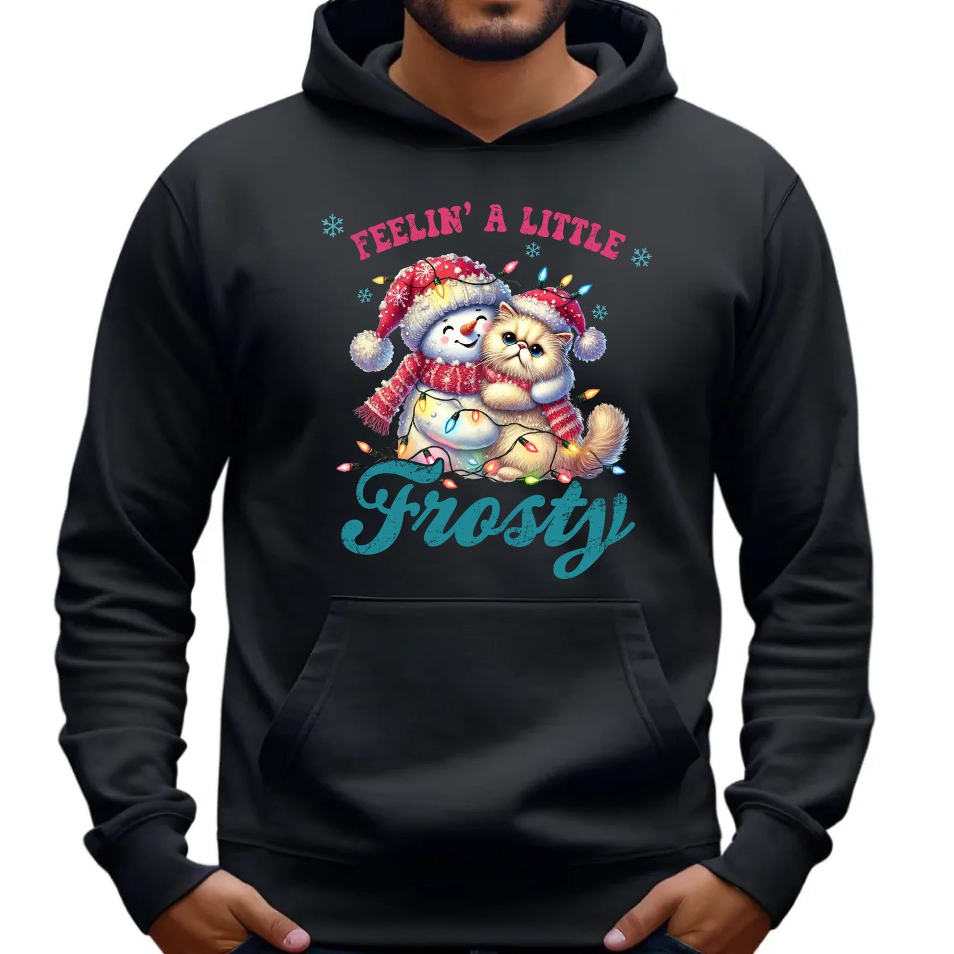 Bluza męska z kapturem świąteczna - Feelin' a little frosty BN52 - StoryCups.pl