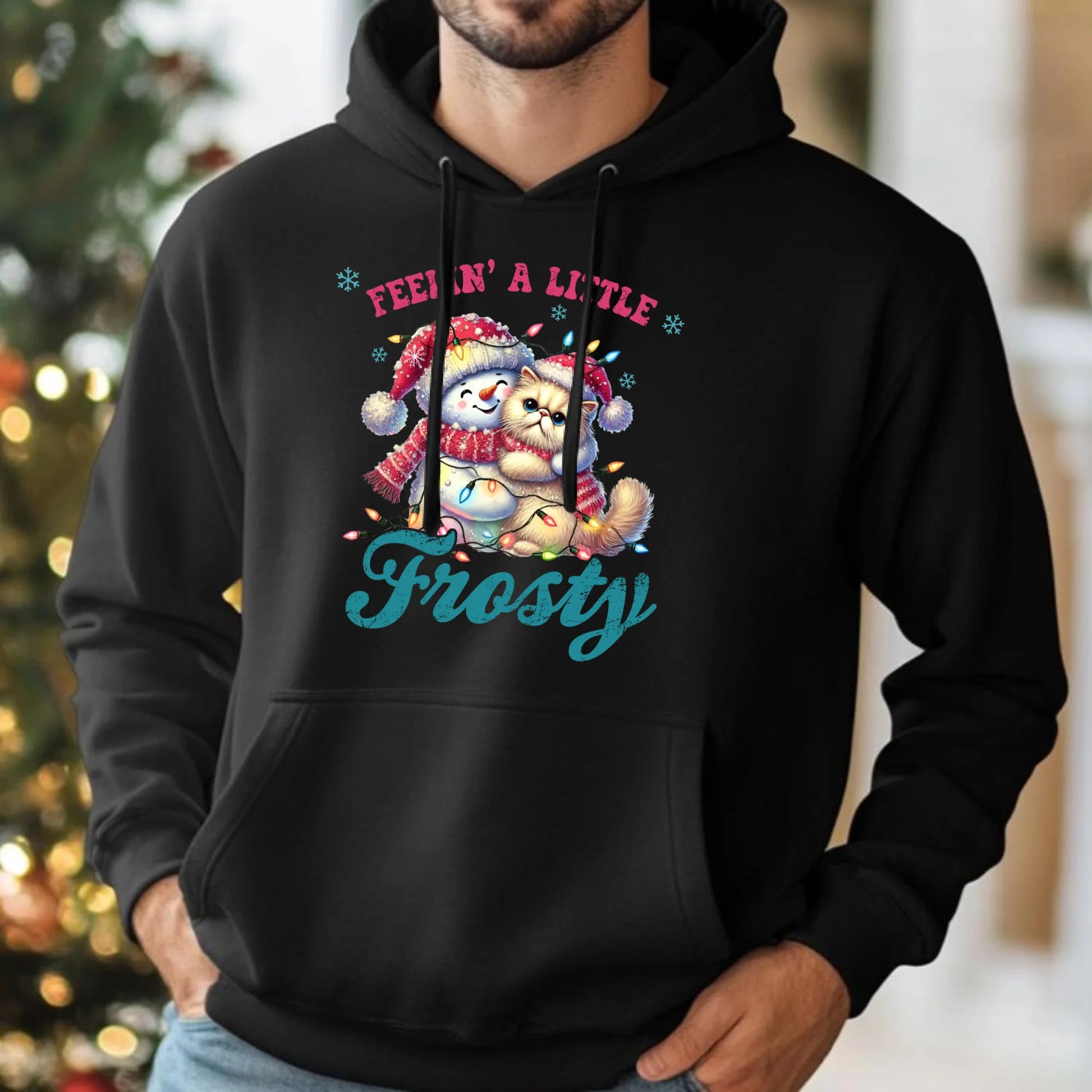 Bluza męska z kapturem świąteczna - Feelin' a little frosty BN52 - StoryCups.pl