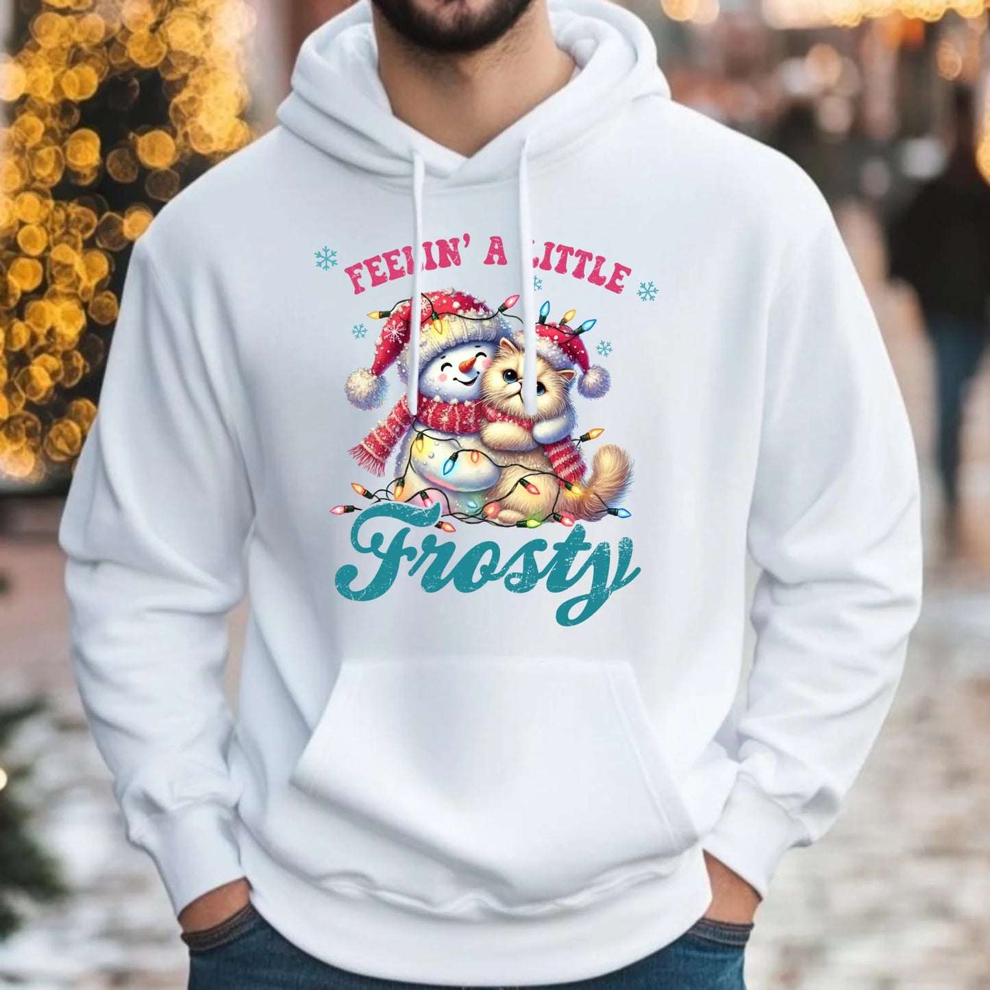 Bluza męska z kapturem świąteczna - Feelin' a little frosty BN52 - StoryCups.pl