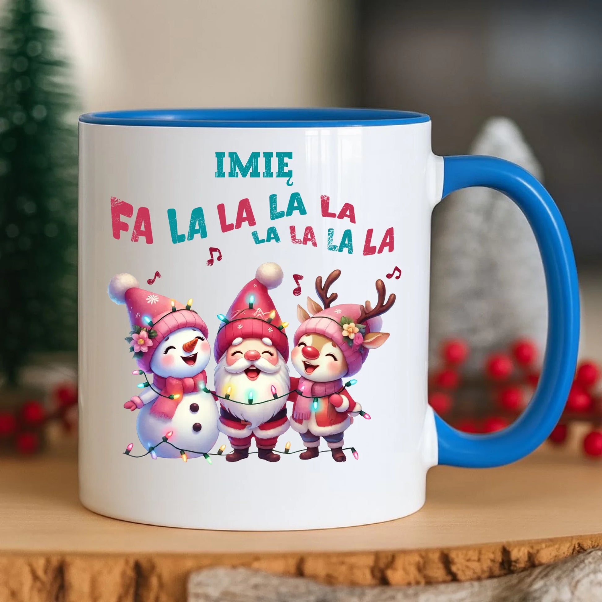 Kubek świąteczny - Fa la la la - personalizowany BN51 - StoryCups.pl