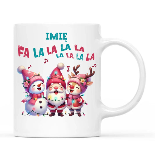 Kubek świąteczny - Fa la la la - personalizowany BN51 - StoryCups.pl