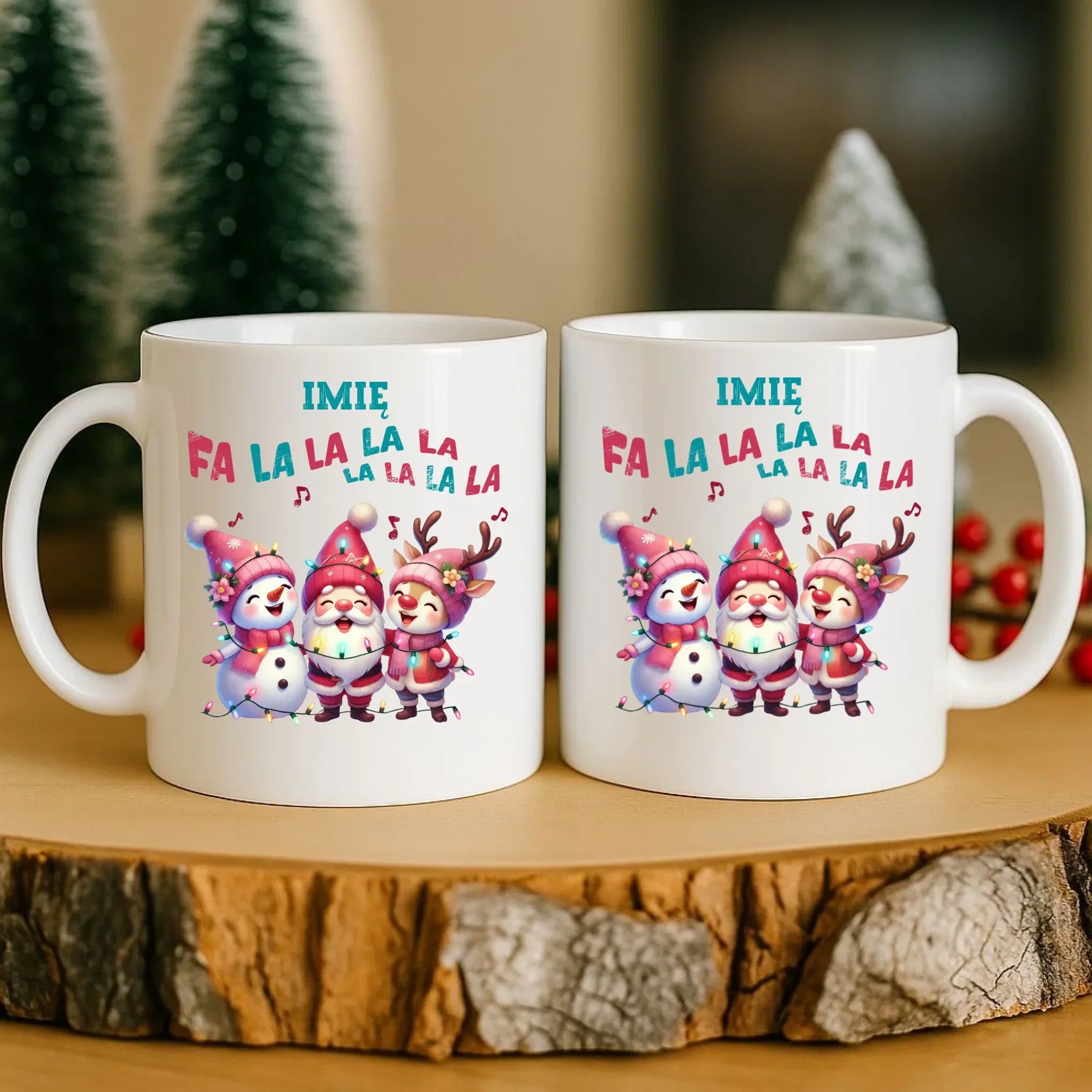 Kubek świąteczny - Fa la la la - personalizowany BN51 - StoryCups.pl