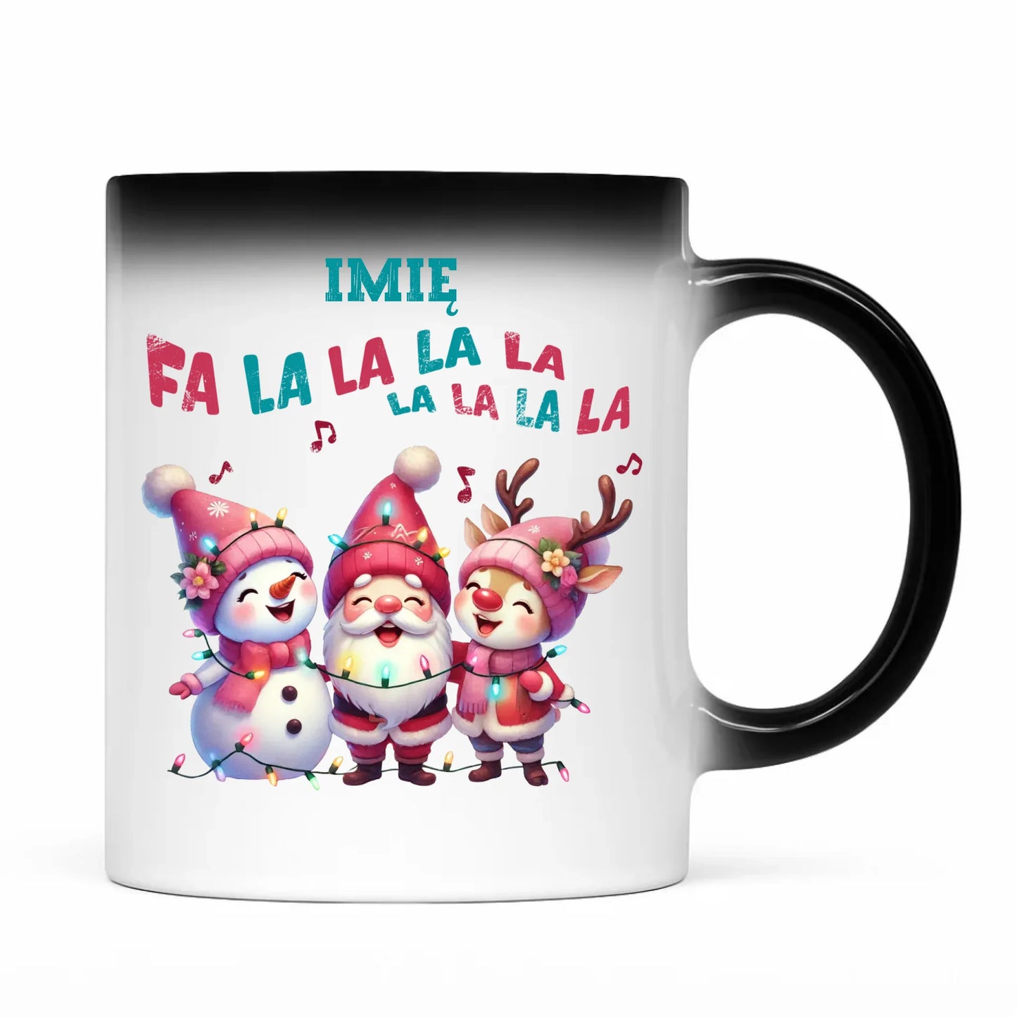 Kubek magiczny świąteczny - Fa la la la - personalizowany BN51 - StoryCups.pl