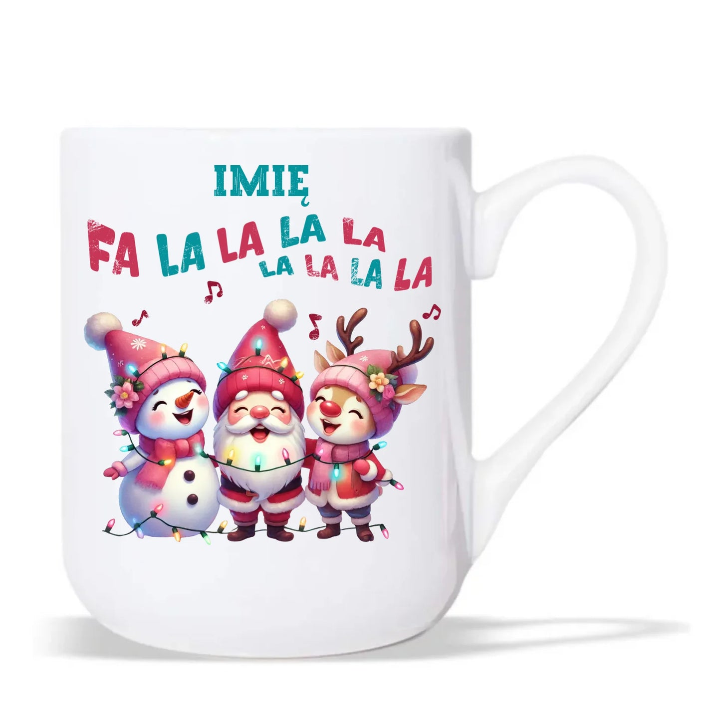 Kubek elegant świąteczny - Fa la la la - personalizowany BN51 - StoryCups.pl