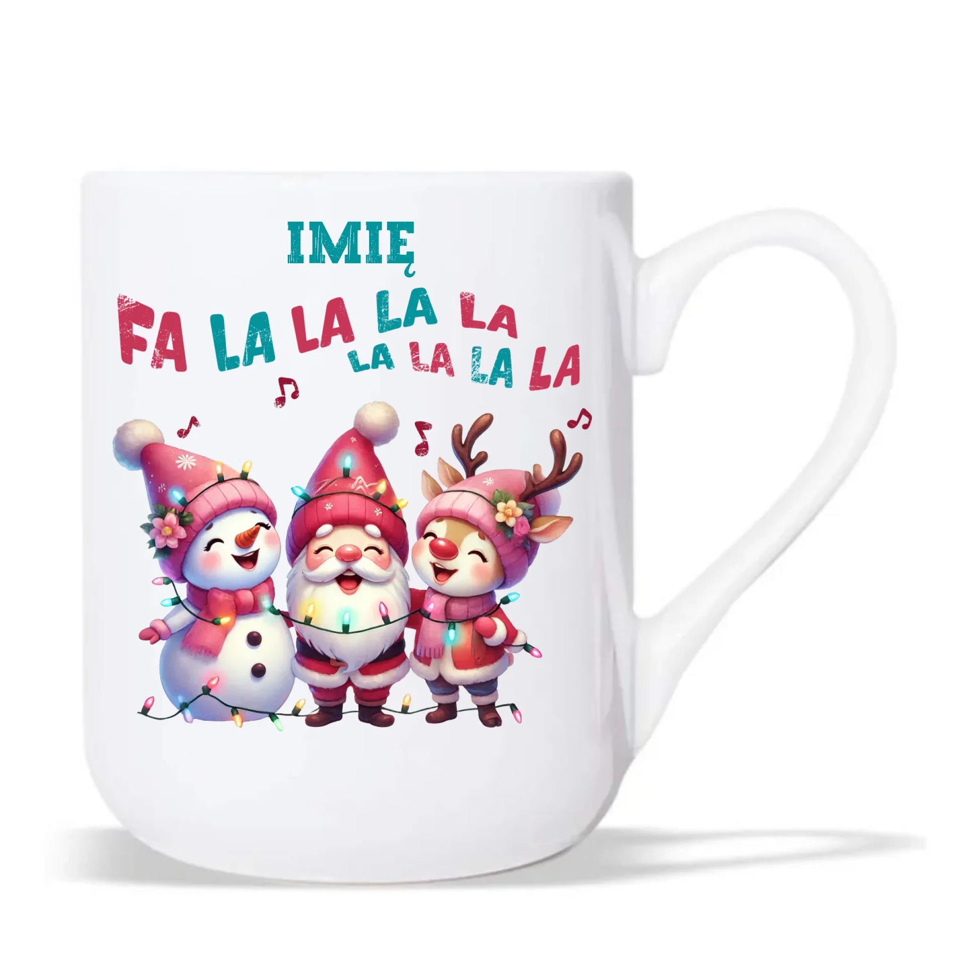 Kubek elegant świąteczny - Fa la la la - personalizowany BN51 - StoryCups.pl