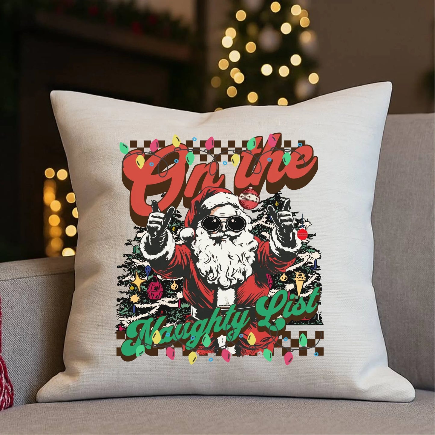 Poduszka świąteczna - On the Naughty List BN50 - StoryCups.pl