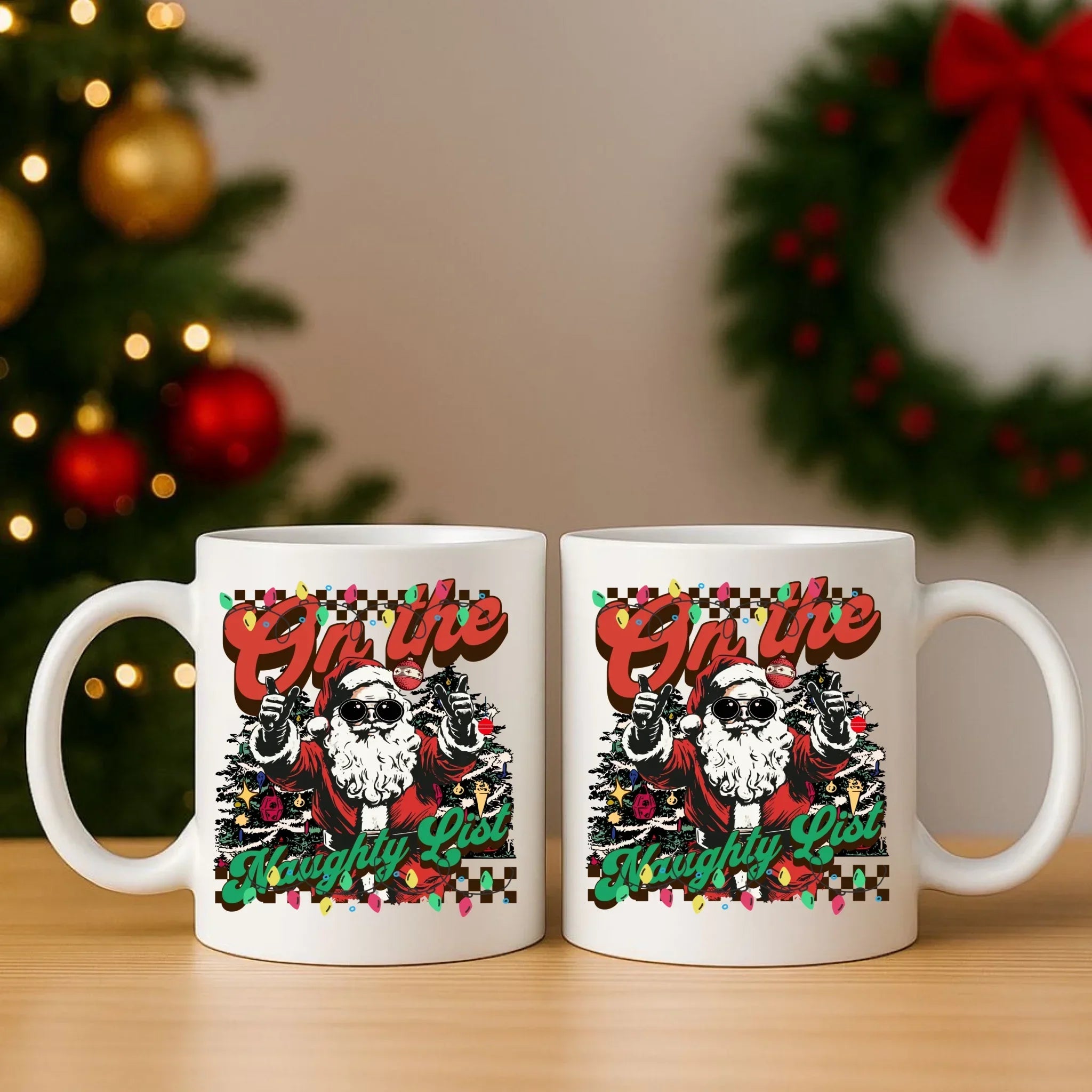 Zestaw poduszka i kubek świąteczny - On the Naughty List BN50 - StoryCups.pl