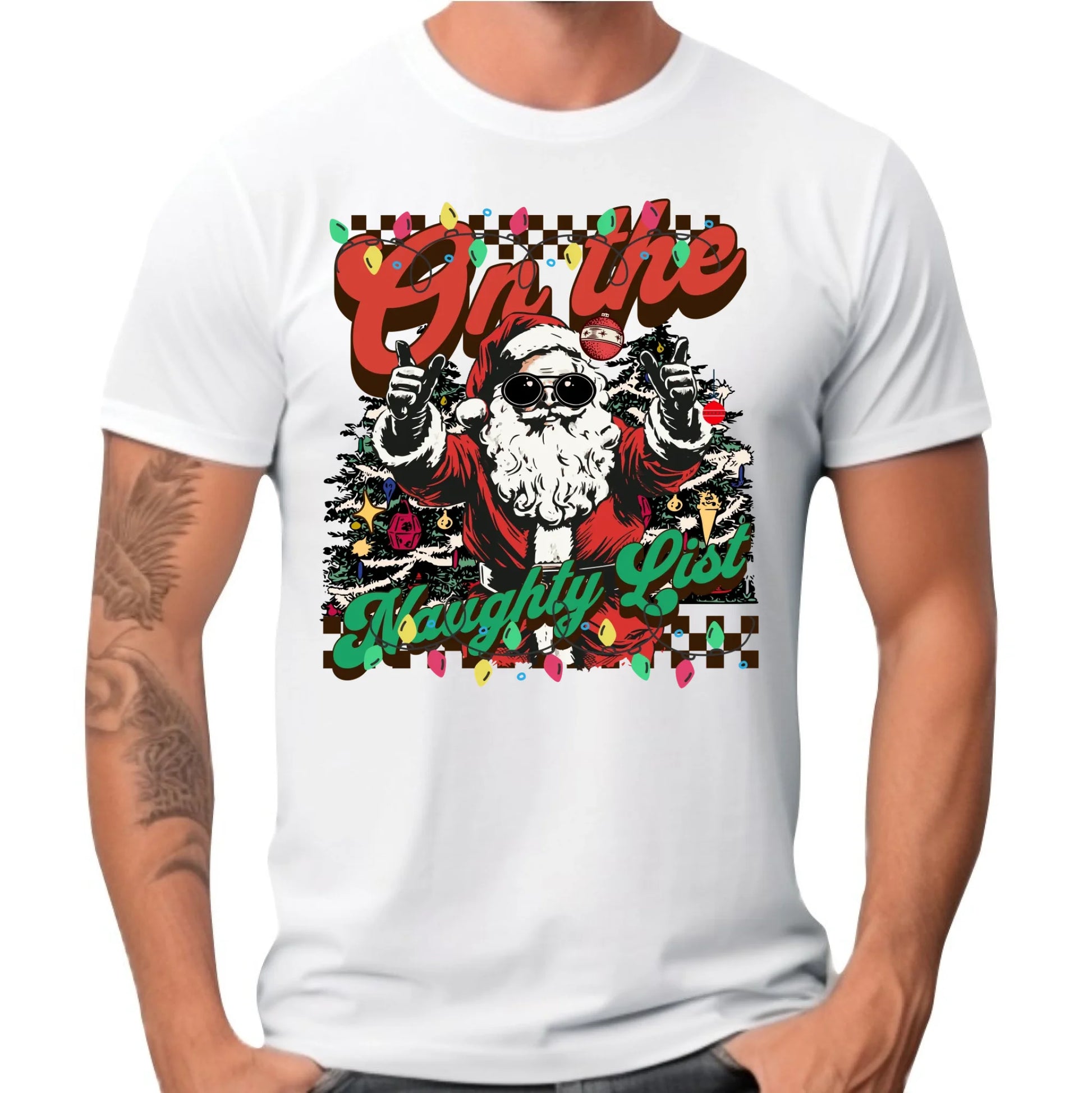 Koszulka męska świąteczna - On the Naughty List BN50 - StoryCups.pl