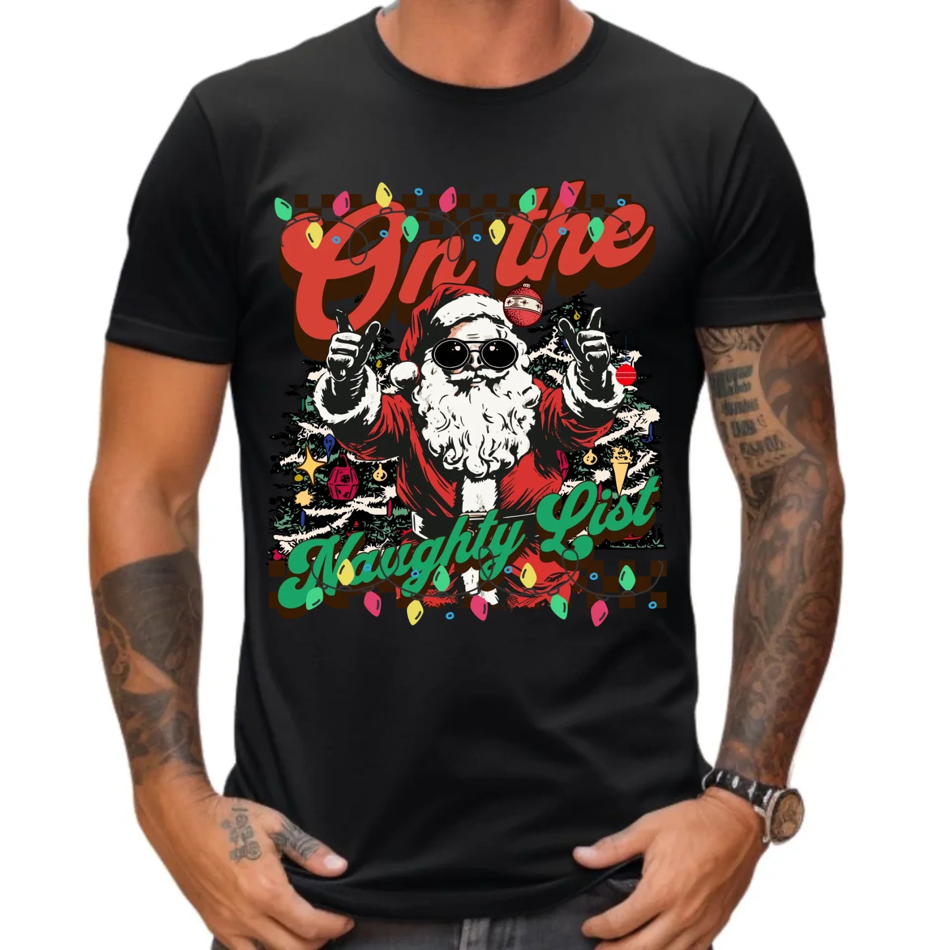 Koszulka męska świąteczna - On the Naughty List BN50 - StoryCups.pl