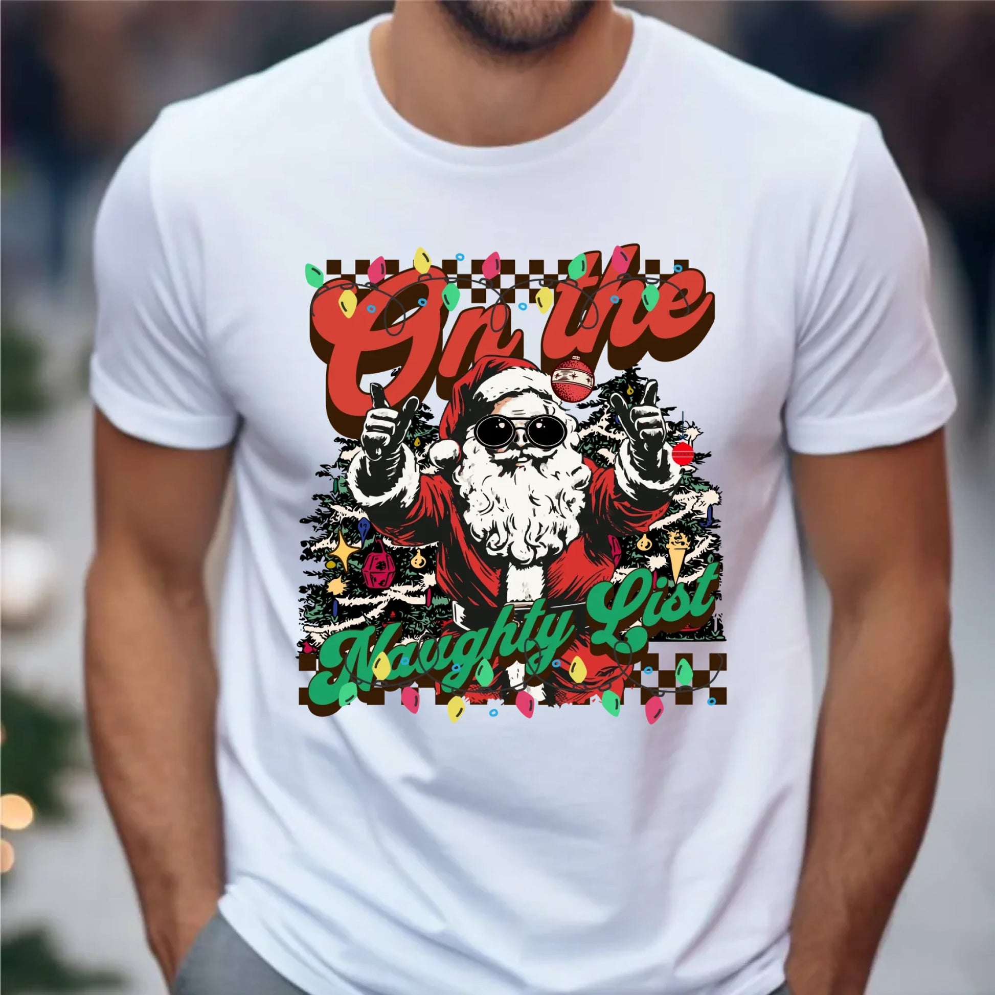 Koszulka męska świąteczna - On the Naughty List BN50 - StoryCups.pl