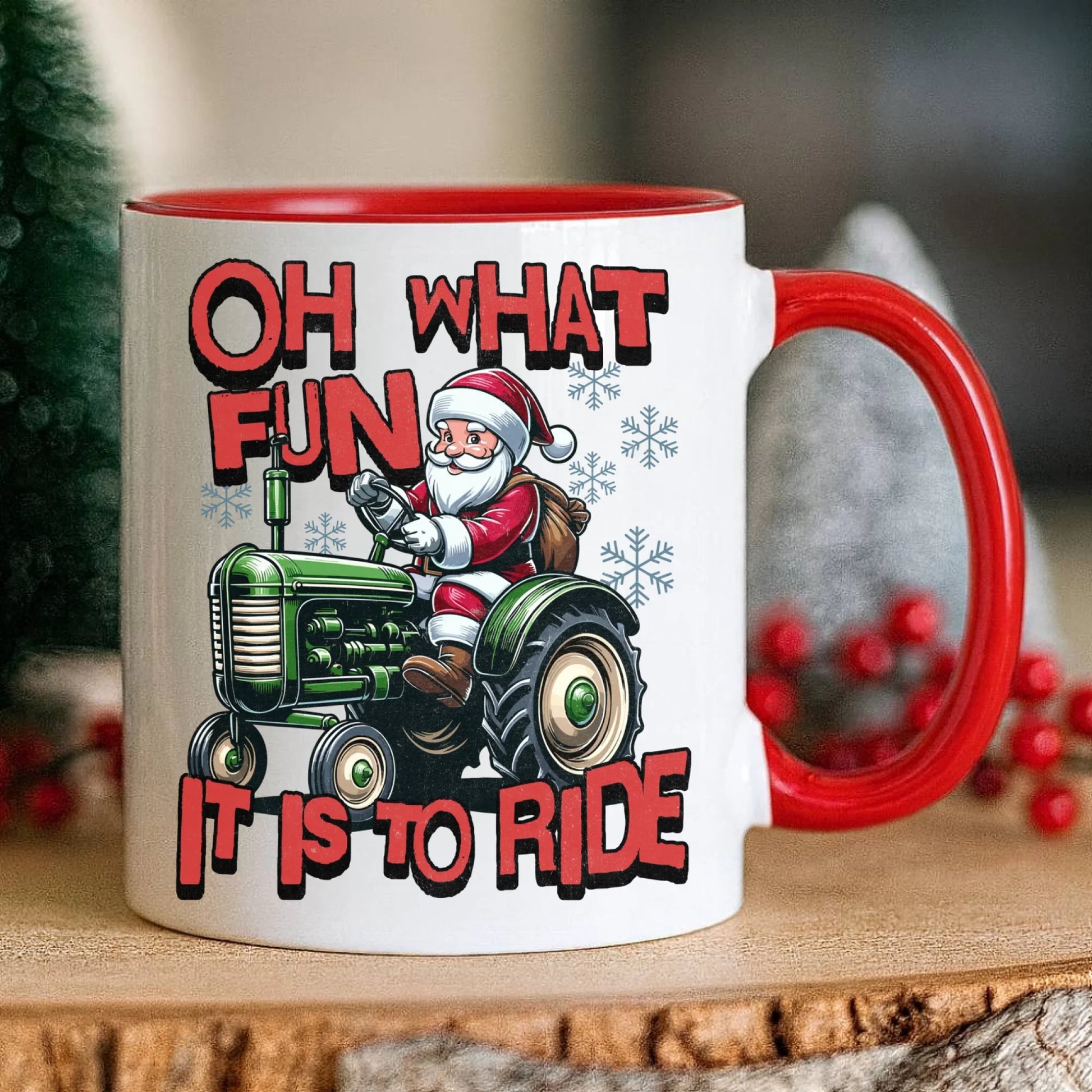 Kubek świąteczny - Mikołaj na traktorze - Oh what fun BN48 - StoryCups.pl