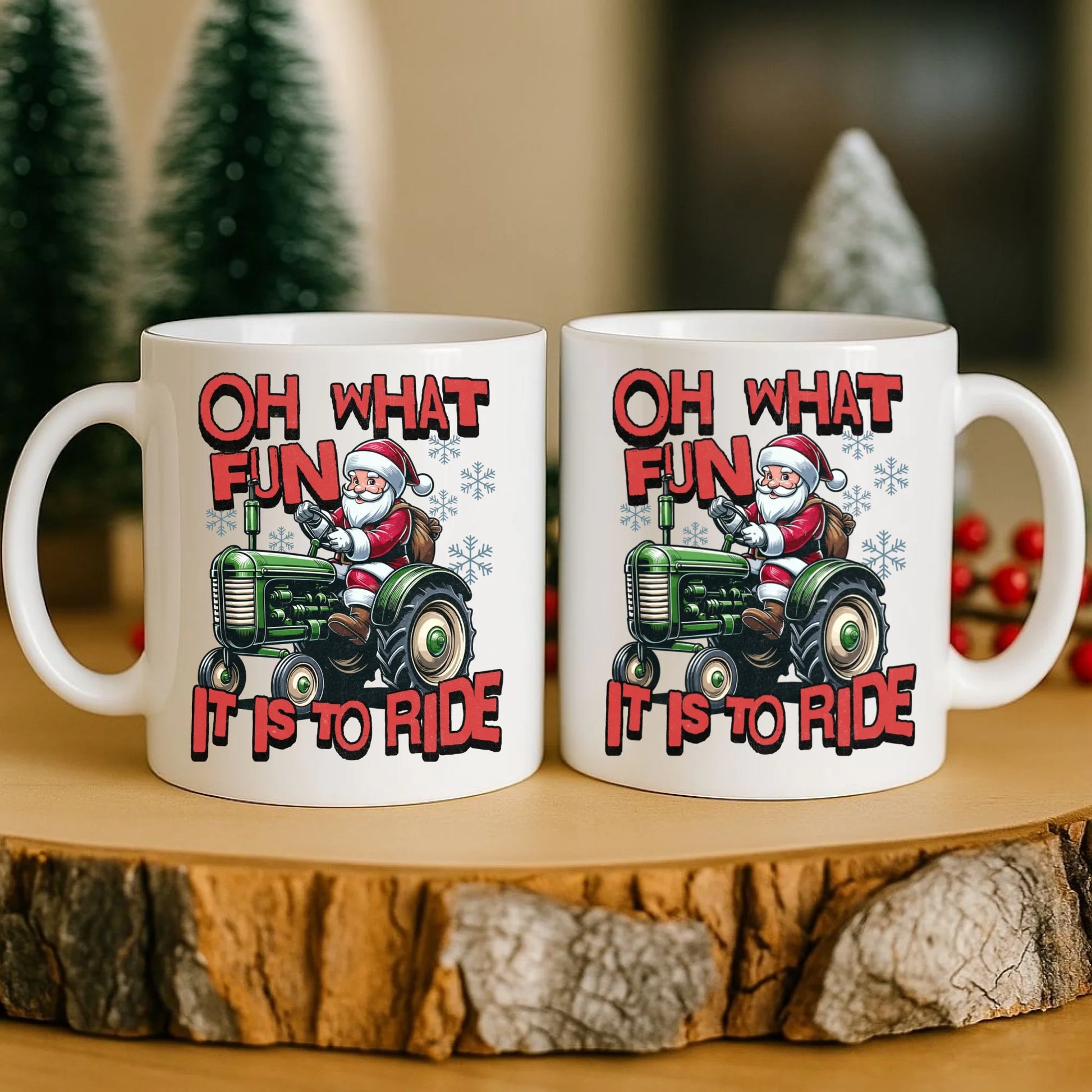 Kubek świąteczny - Mikołaj na traktorze - Oh what fun BN48 - StoryCups.pl