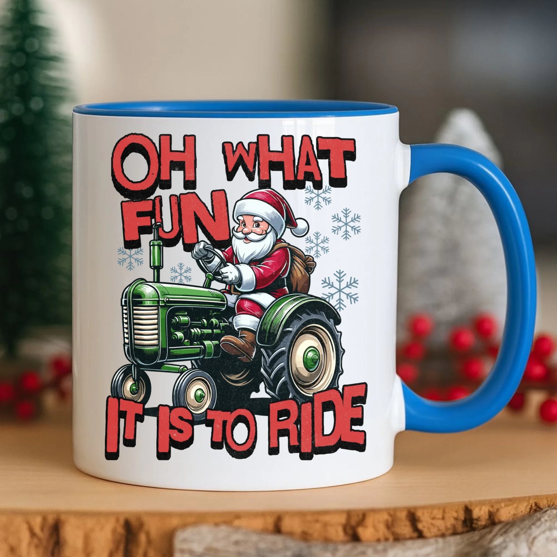 Kubek świąteczny - Mikołaj na traktorze - Oh what fun BN48 - StoryCups.pl