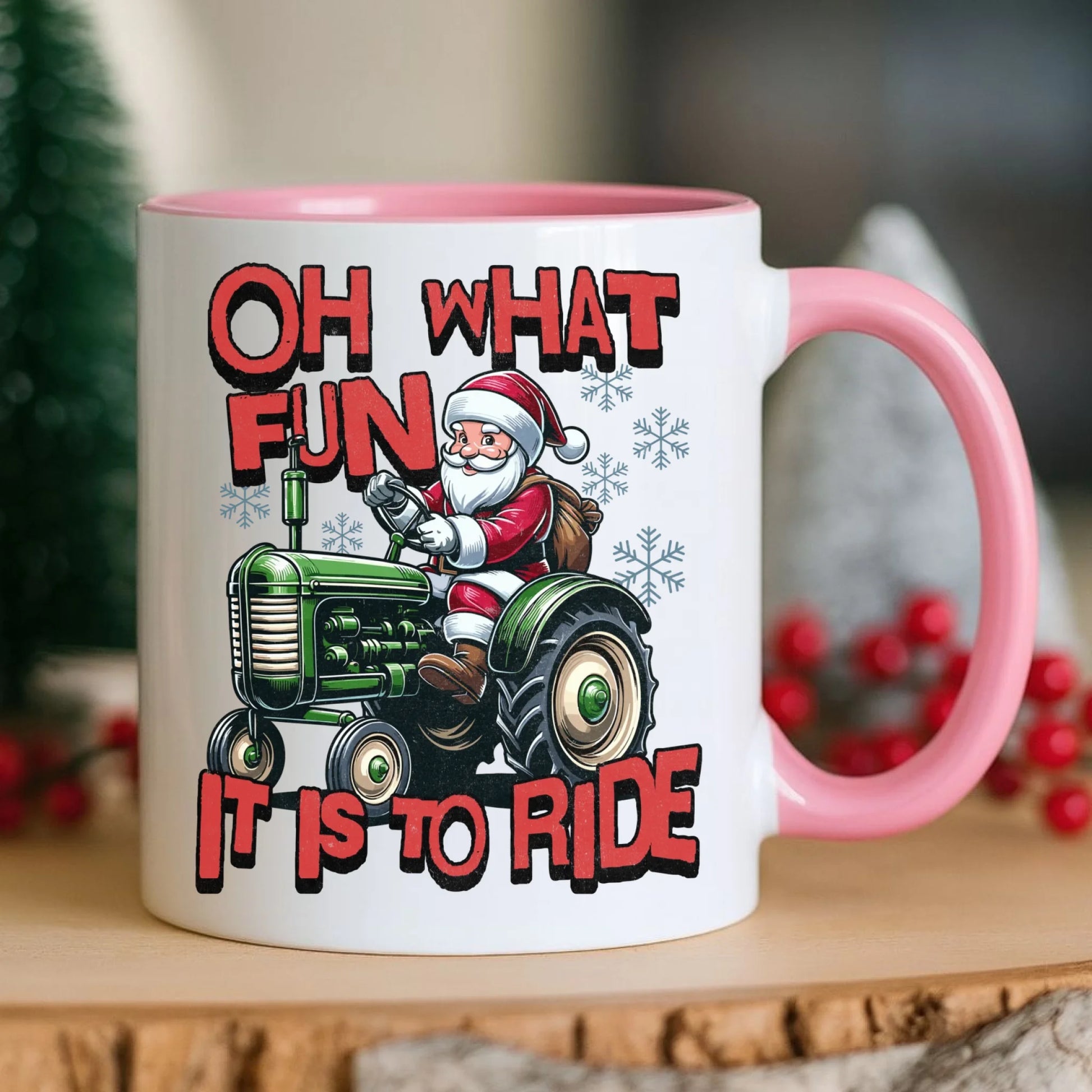 Kubek świąteczny - Mikołaj na traktorze - Oh what fun BN48 - StoryCups.pl