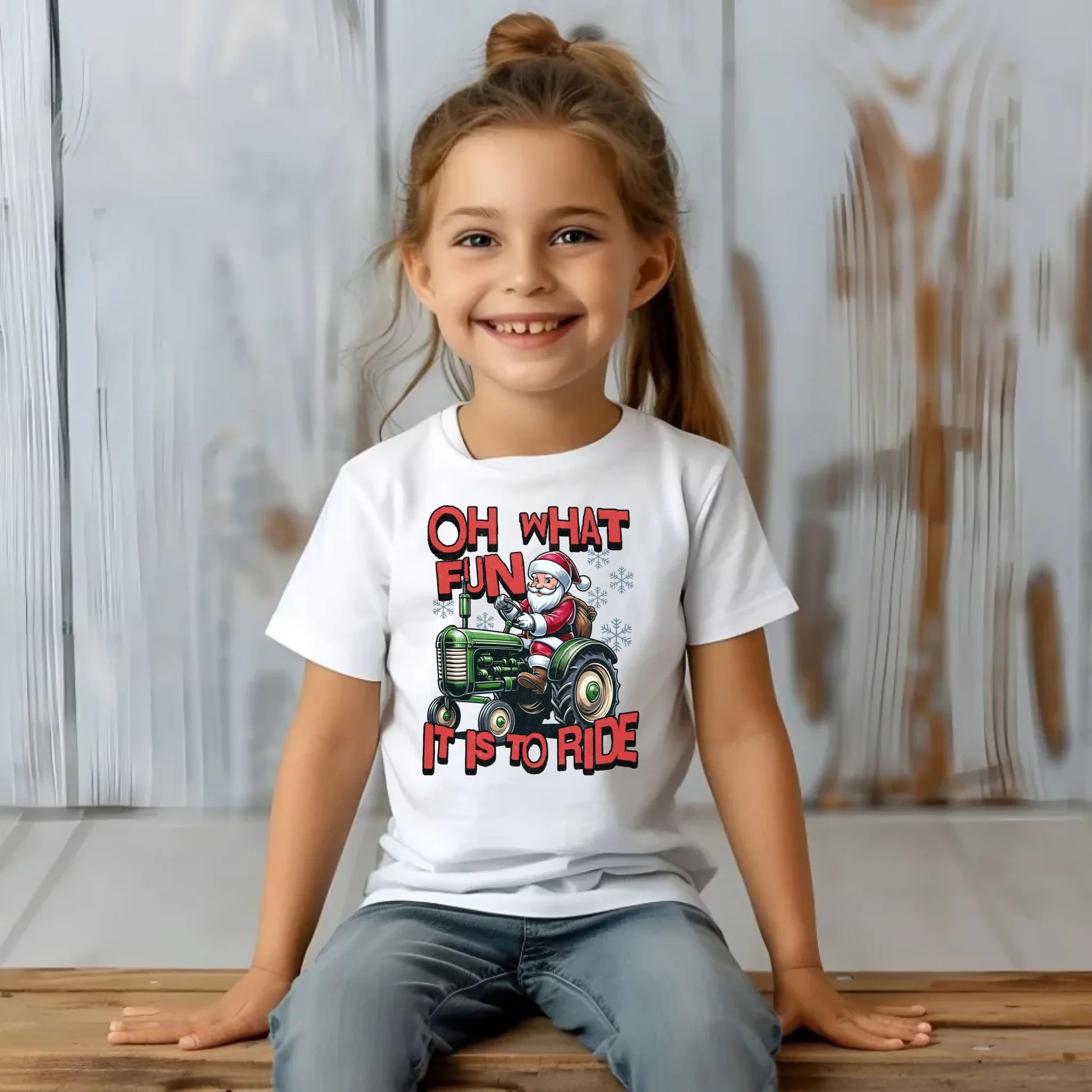 Koszulka dziecięca świąteczna - Mikołaj na traktorze - Oh what fun BN48 - StoryCups.pl
