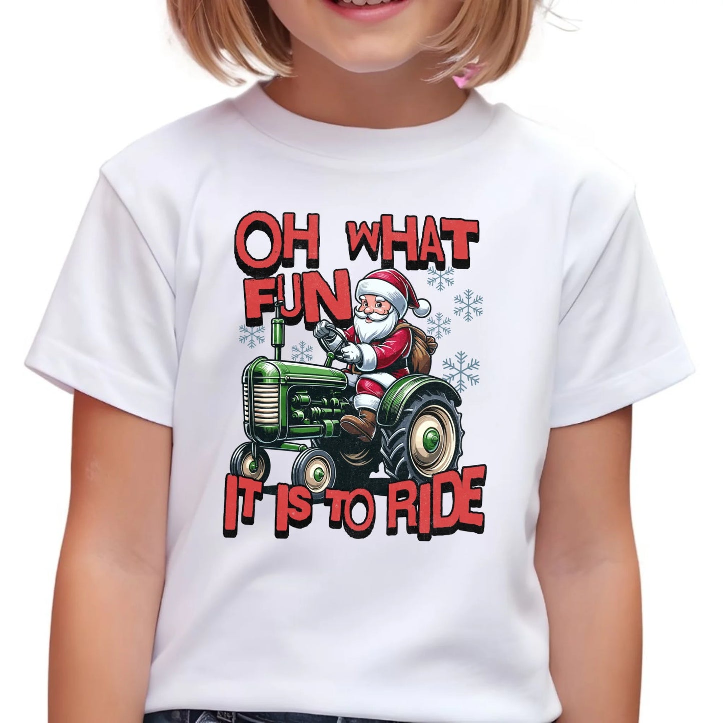 Koszulka dziecięca świąteczna - Mikołaj na traktorze - Oh what fun BN48 - StoryCups.pl
