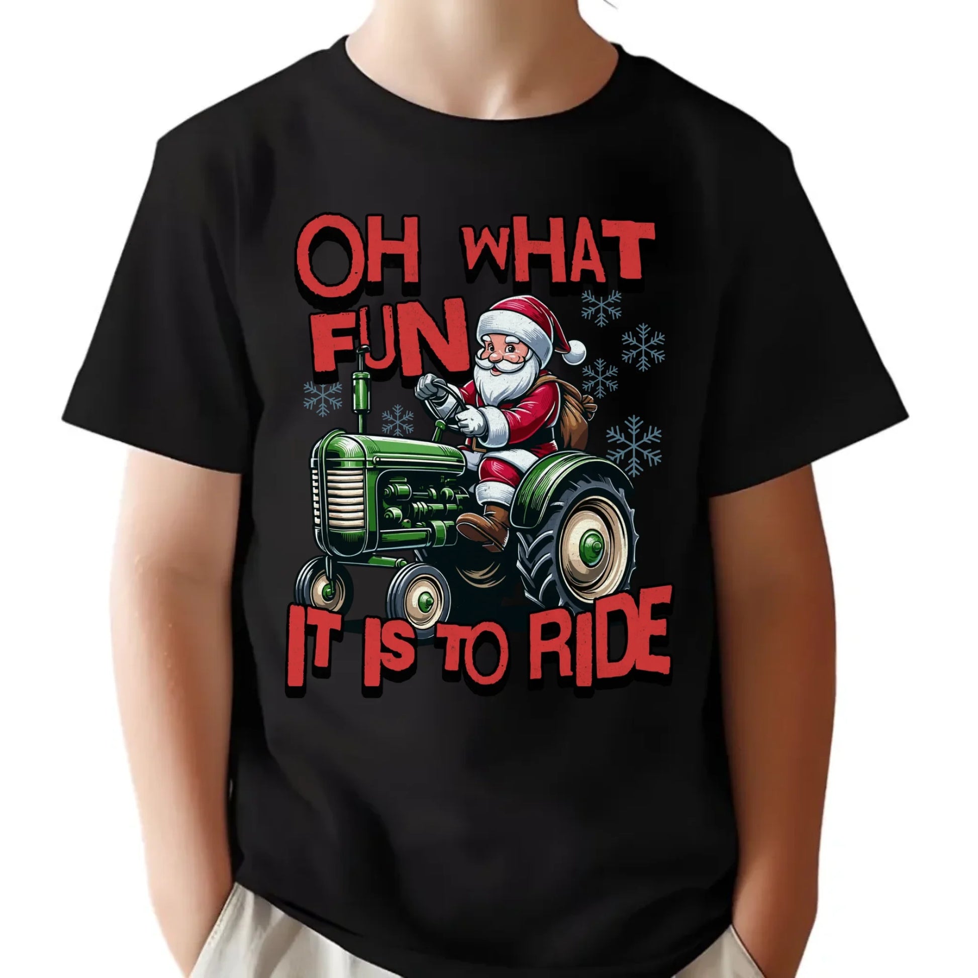 Koszulka dziecięca świąteczna - Mikołaj na traktorze - Oh what fun BN48 - StoryCups.pl