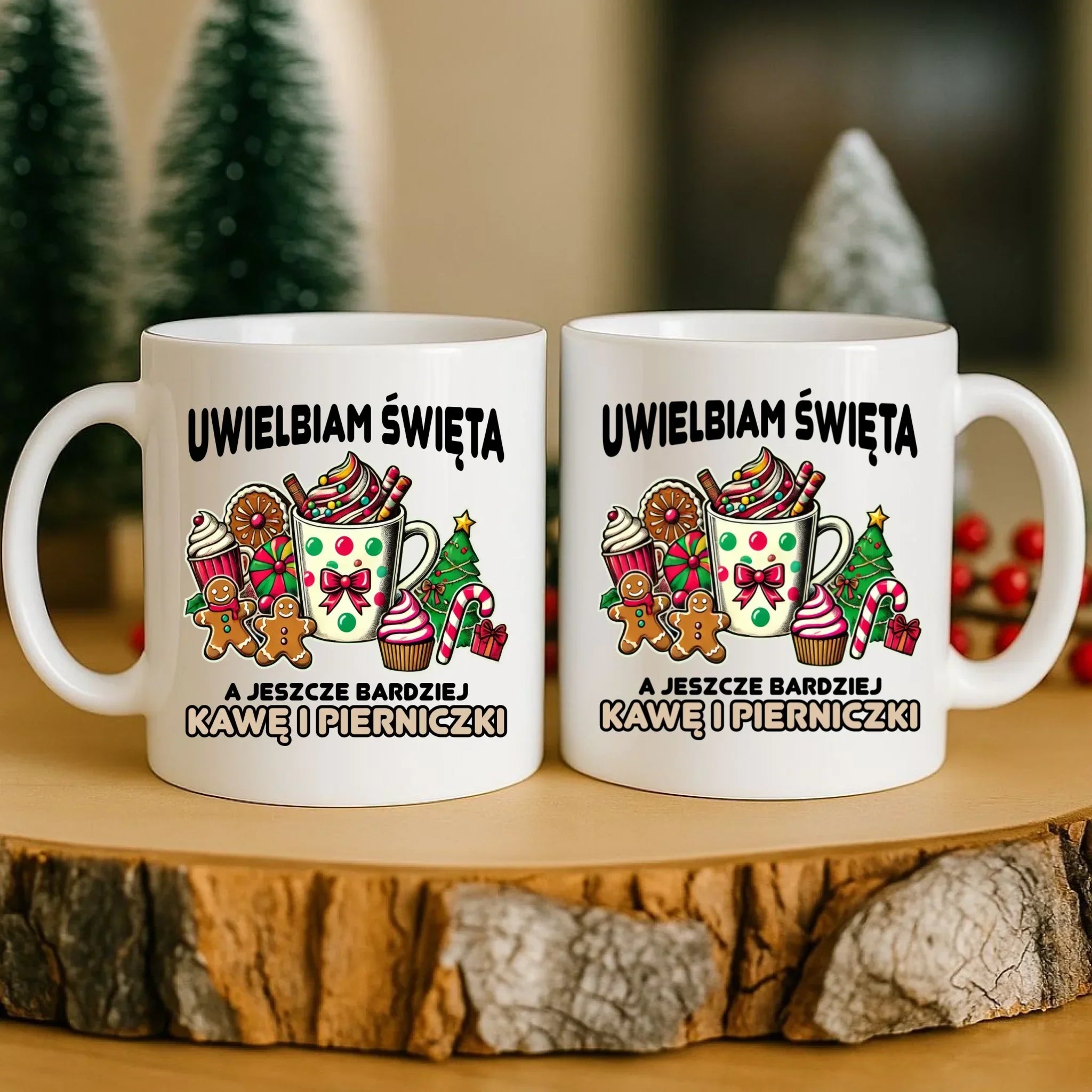 Kubek świąteczny - Uwielbiam święta kawę i pierniczki BN47 - StoryCups.pl
