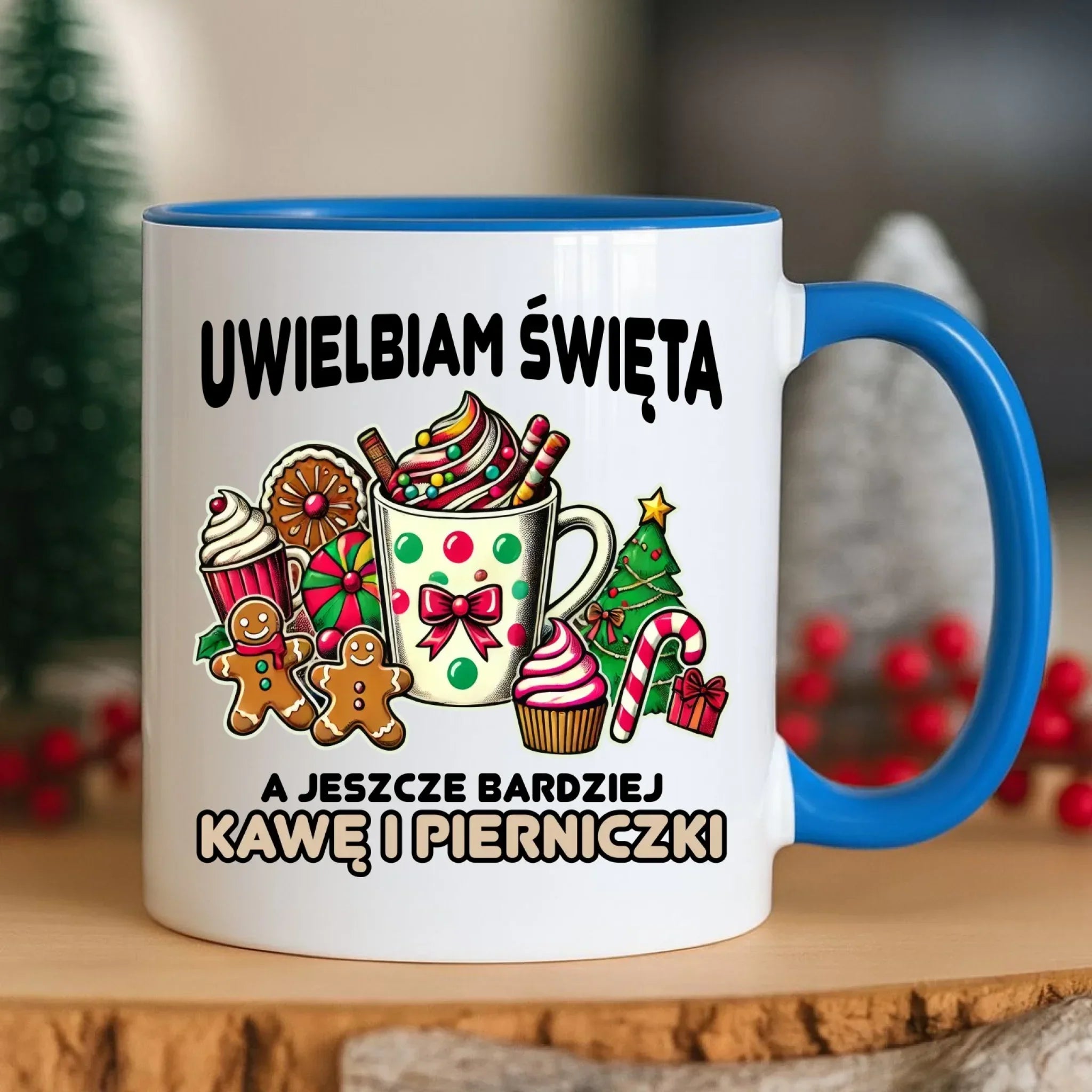Kubek świąteczny - Uwielbiam święta kawę i pierniczki BN47 - StoryCups.pl