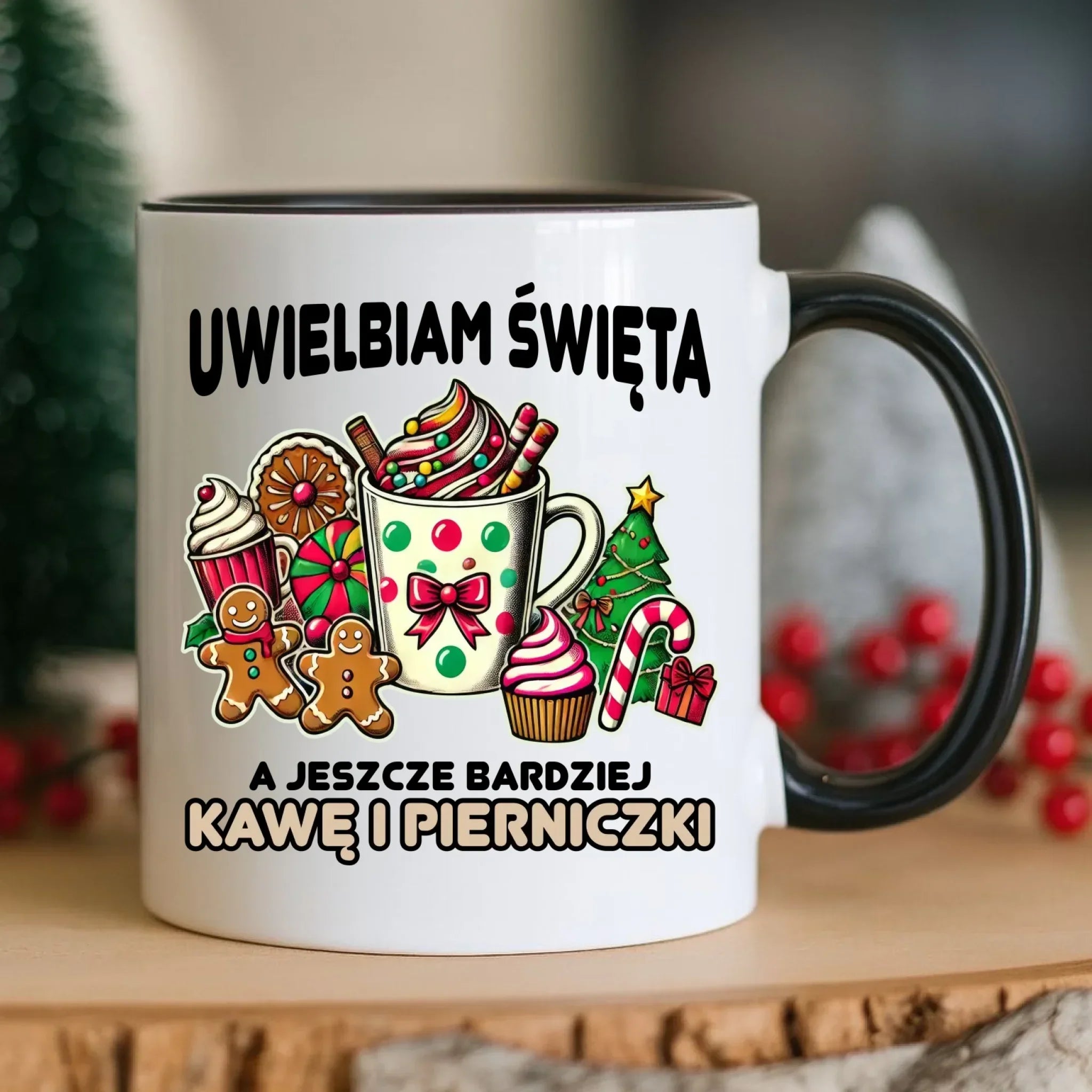 Kubek świąteczny - Uwielbiam święta kawę i pierniczki BN47 - StoryCups.pl