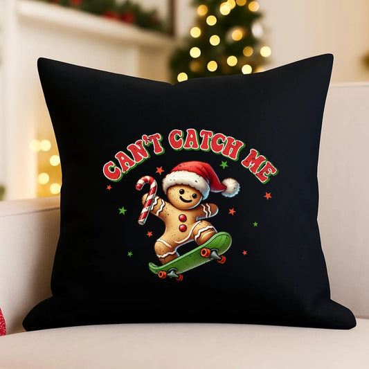 Poduszka dekoracyjna świąteczna - Piernik na deskorolce Can't catch me BN45 - StoryCups.pl