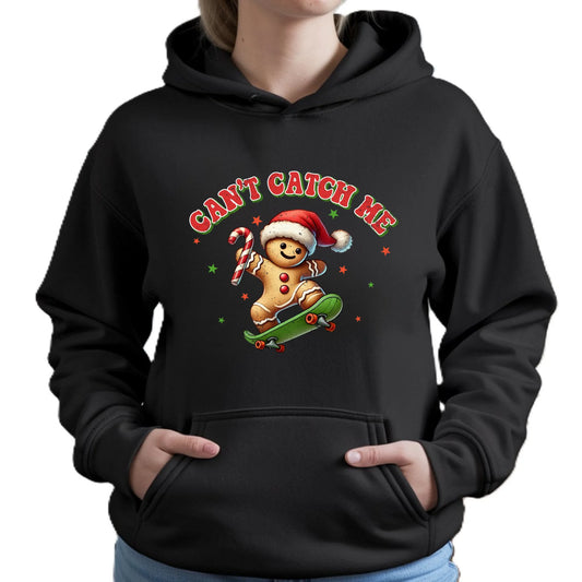 Bluza damska z kapturem świąteczna - Piernik na deskorolce Can't catch me BN45 - StoryCups.pl