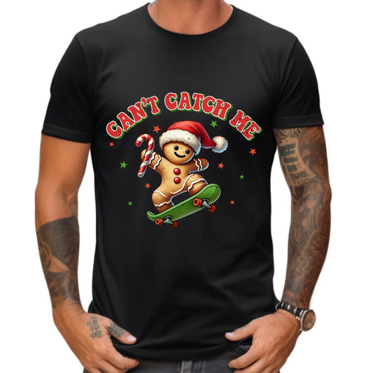 Koszulka męska świąteczna - Piernik na deskorolce Can't catch me BN45 - StoryCups.pl