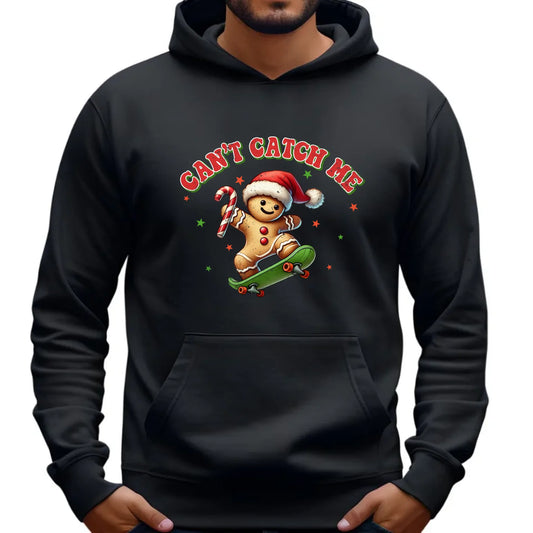 Bluza męska z kapturem świąteczna - Piernik na deskorolce Can't catch me BN45 - StoryCups.pl