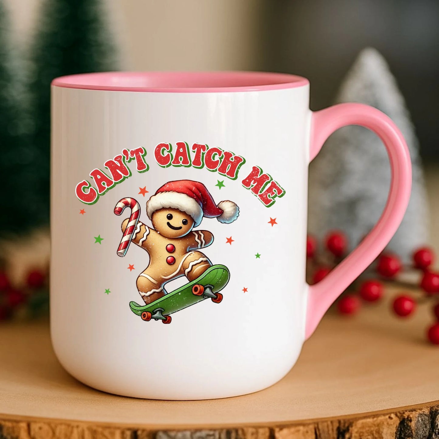 Kubek elegant świąteczny - Piernik na deskorolce Can't catch me BN45 - StoryCups.pl