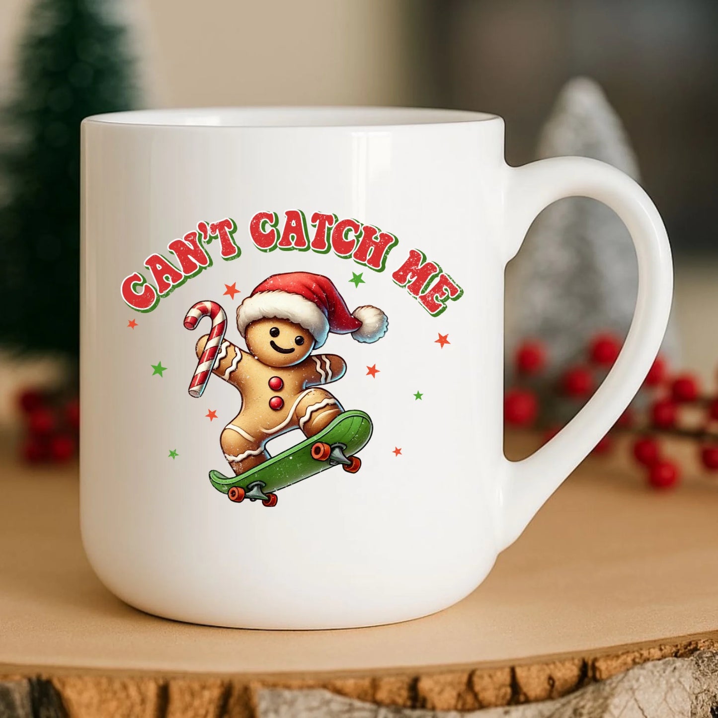 Kubek elegant świąteczny - Piernik na deskorolce Can't catch me BN45 - StoryCups.pl