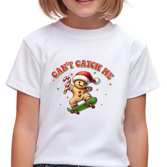 Koszulka dziecięca świąteczna - Piernik na deskorolce Can't catch me BN45 - StoryCups.pl