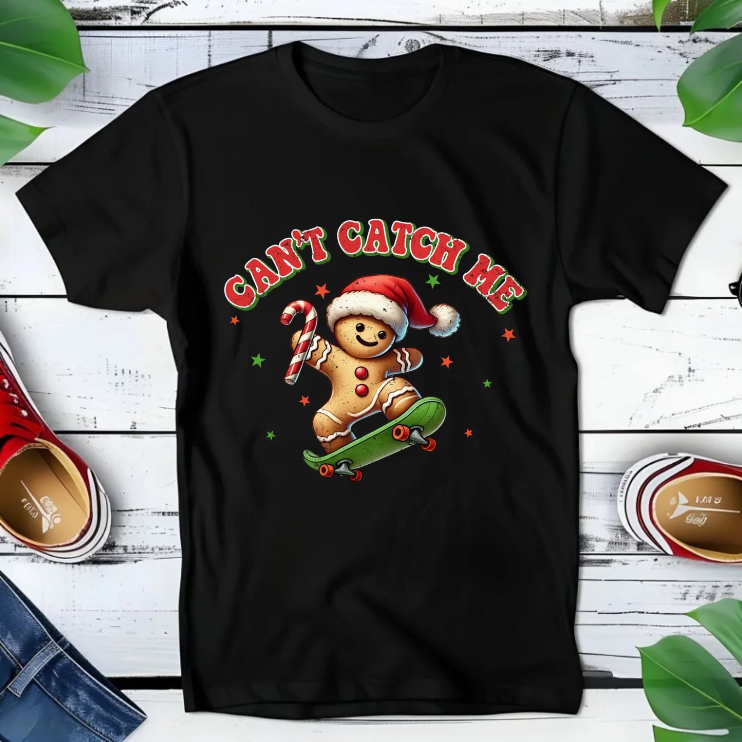 Koszulka dziecięca świąteczna - Piernik na deskorolce Can't catch me BN45 - StoryCups.pl