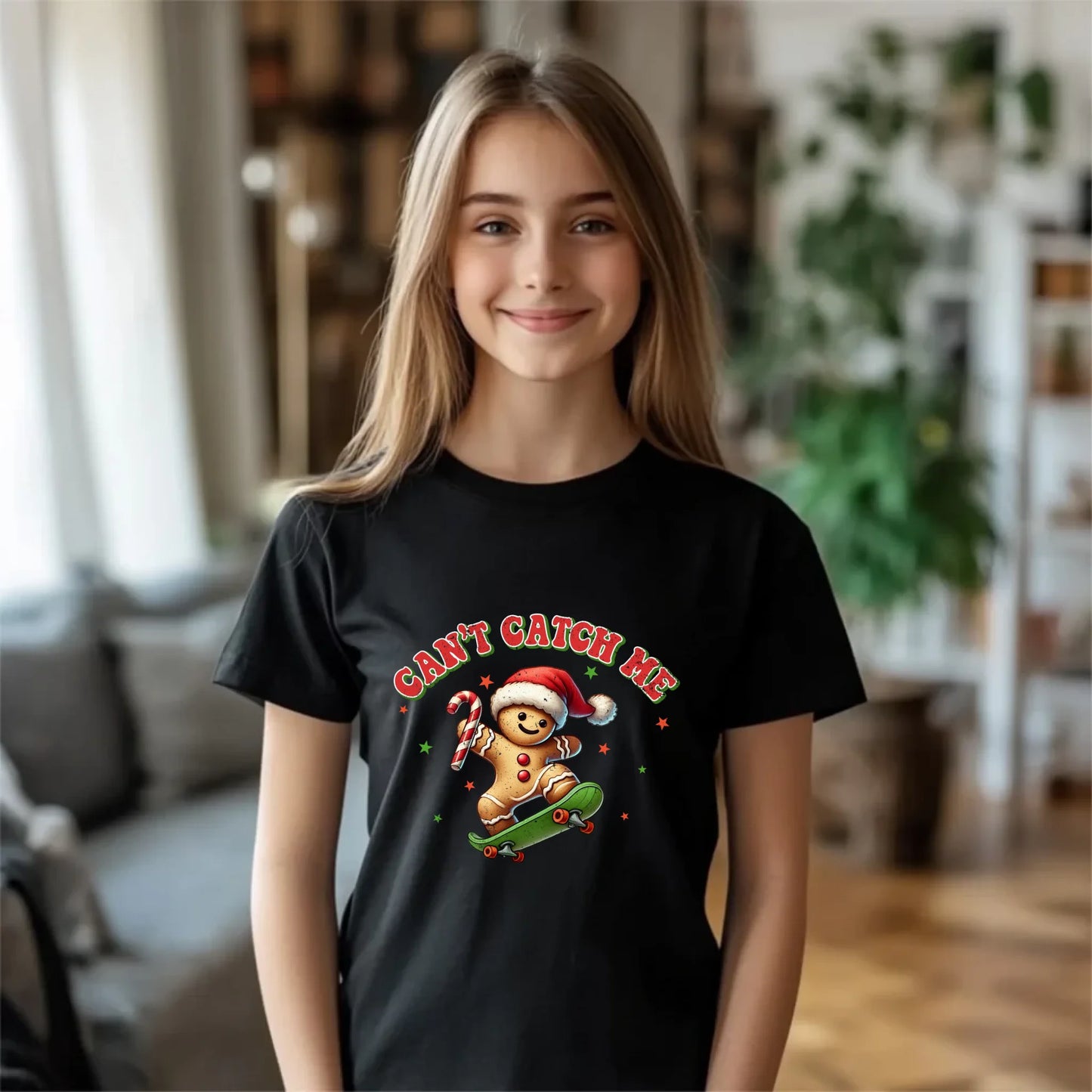 Koszulka dziecięca świąteczna - Piernik na deskorolce Can't catch me BN45 - StoryCups.pl