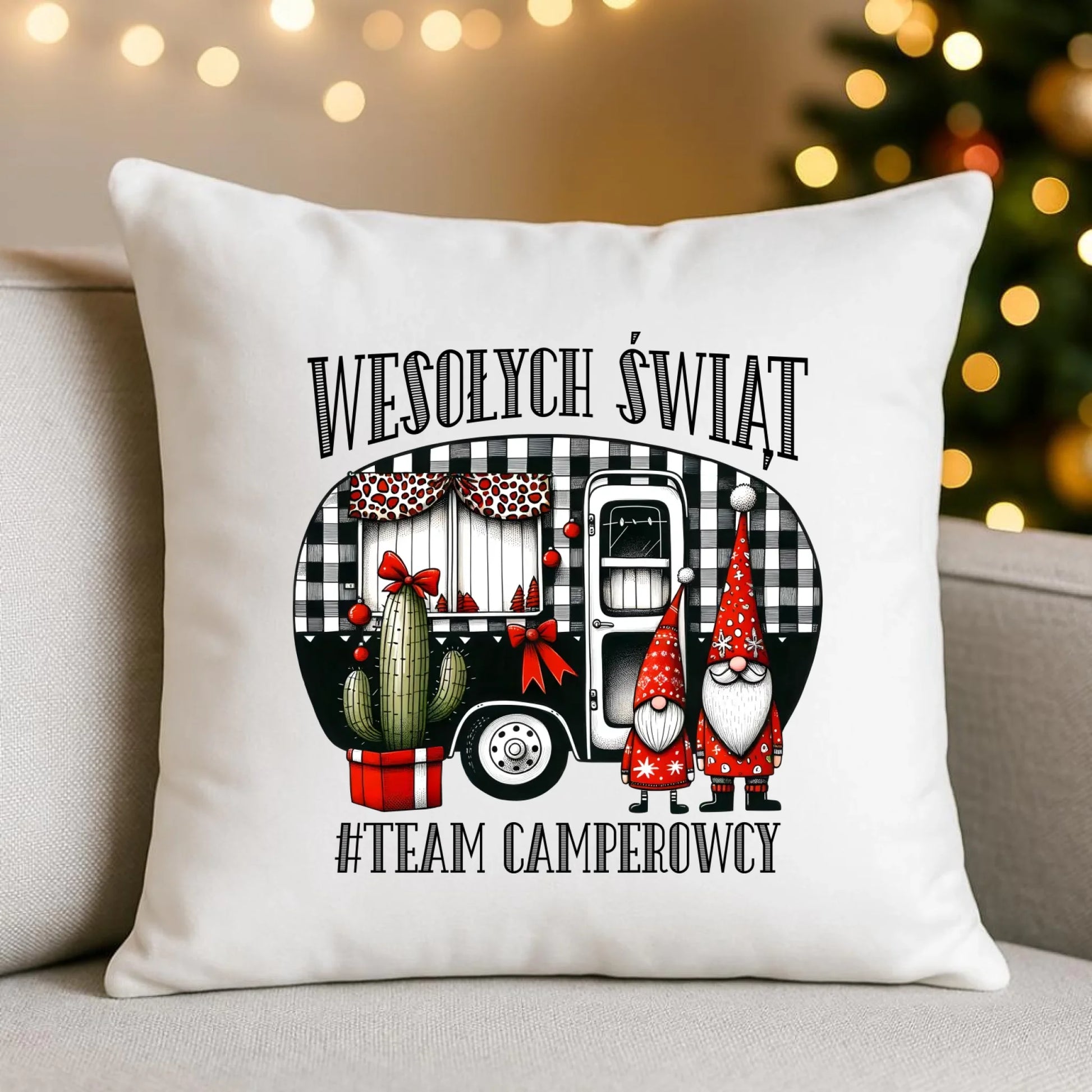 Poduszka świąteczna - Wesołych Świąt Team Camperowcy BN44 - StoryCups.pl