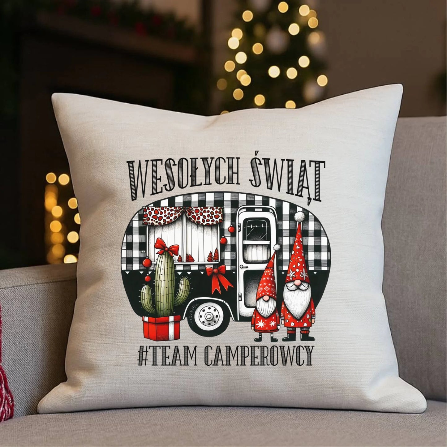 Poduszka świąteczna - Wesołych Świąt Team Camperowcy BN44 - StoryCups.pl