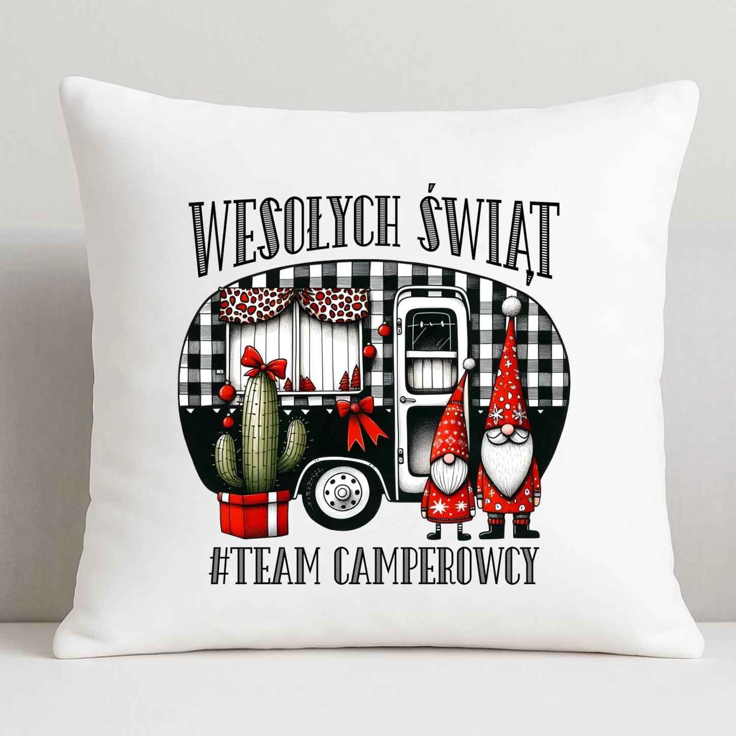 Poduszka świąteczna - Wesołych Świąt Team Camperowcy BN44 - StoryCups.pl