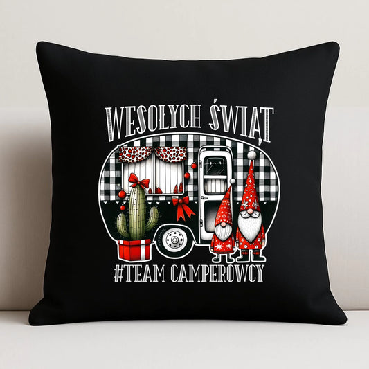 Poduszka dekoracyjna świąteczna - Wesołych Świąt Team Camperowcy BN44 - StoryCups.pl